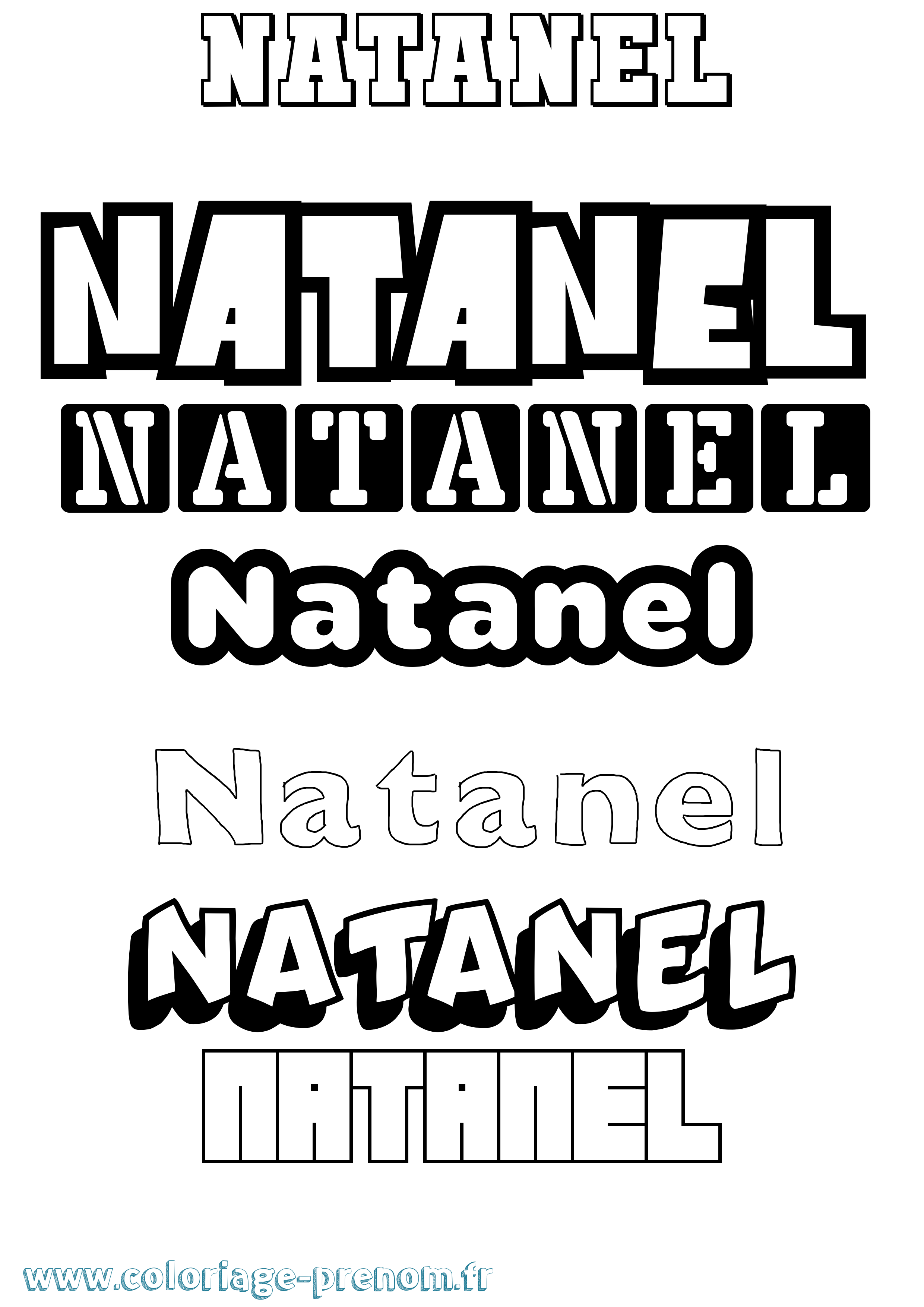 Coloriage Natanel Simple Coloriage prénom Natanel Simple