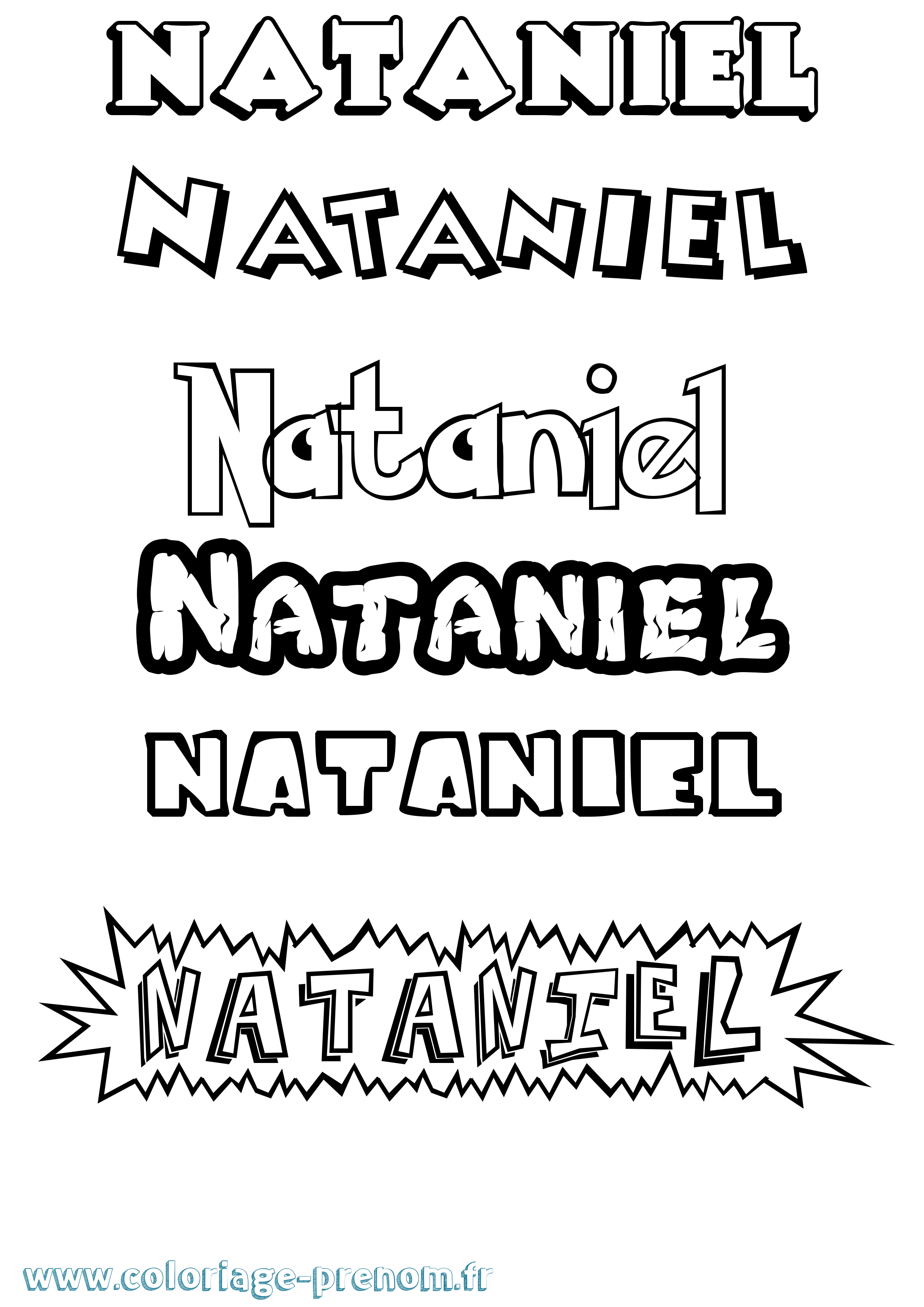 Coloriage prénom Nataniel Dessin Animé