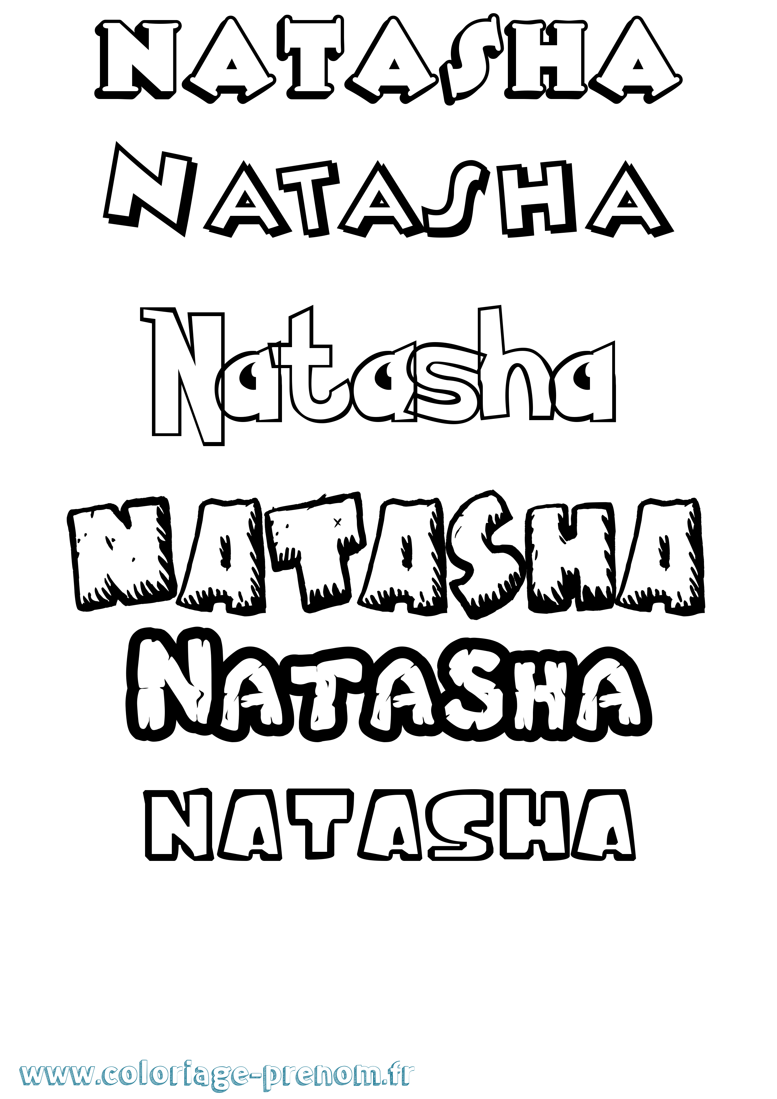 Coloriage prénom Natasha Dessin Animé