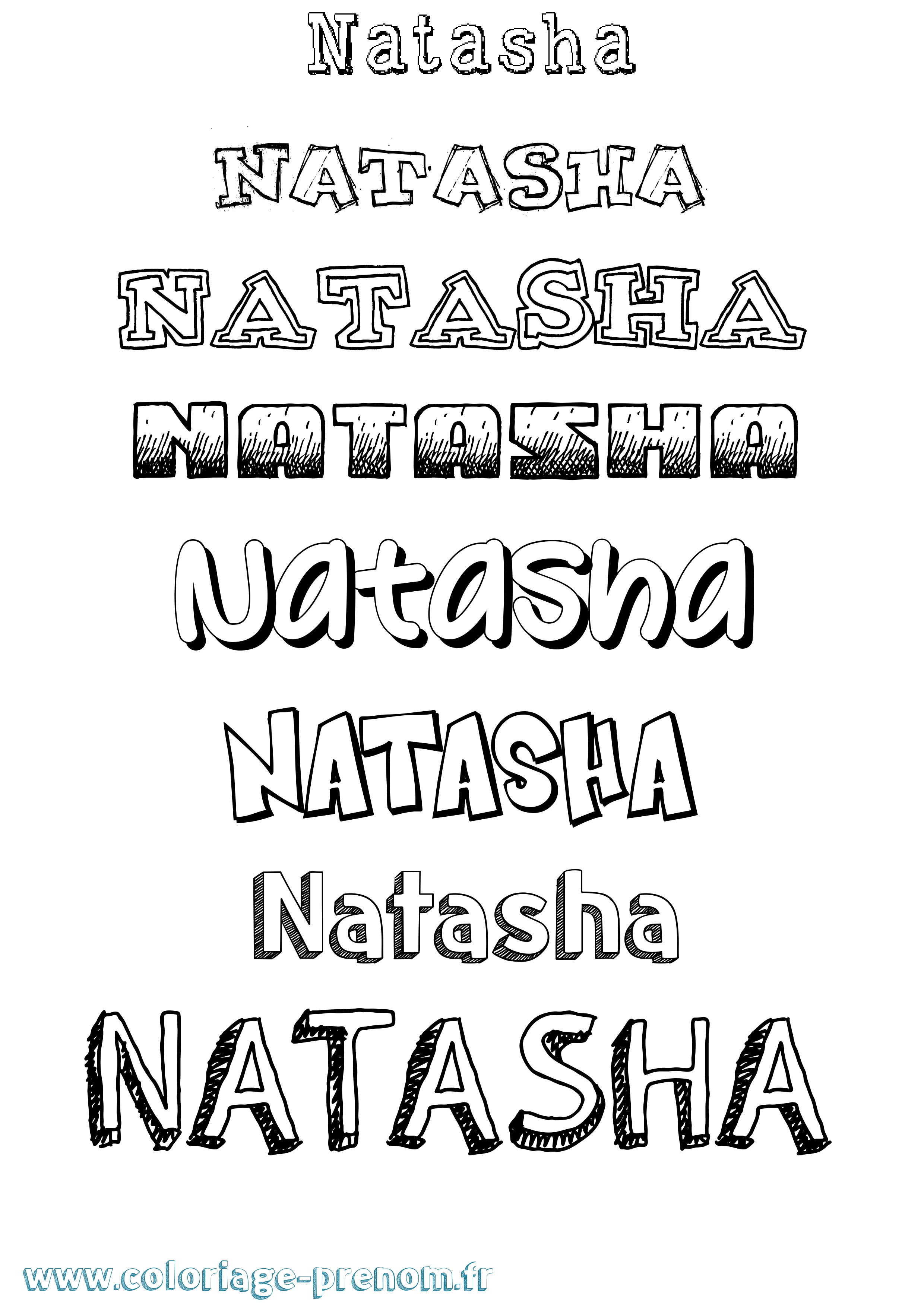 Coloriage prénom Natasha Dessiné