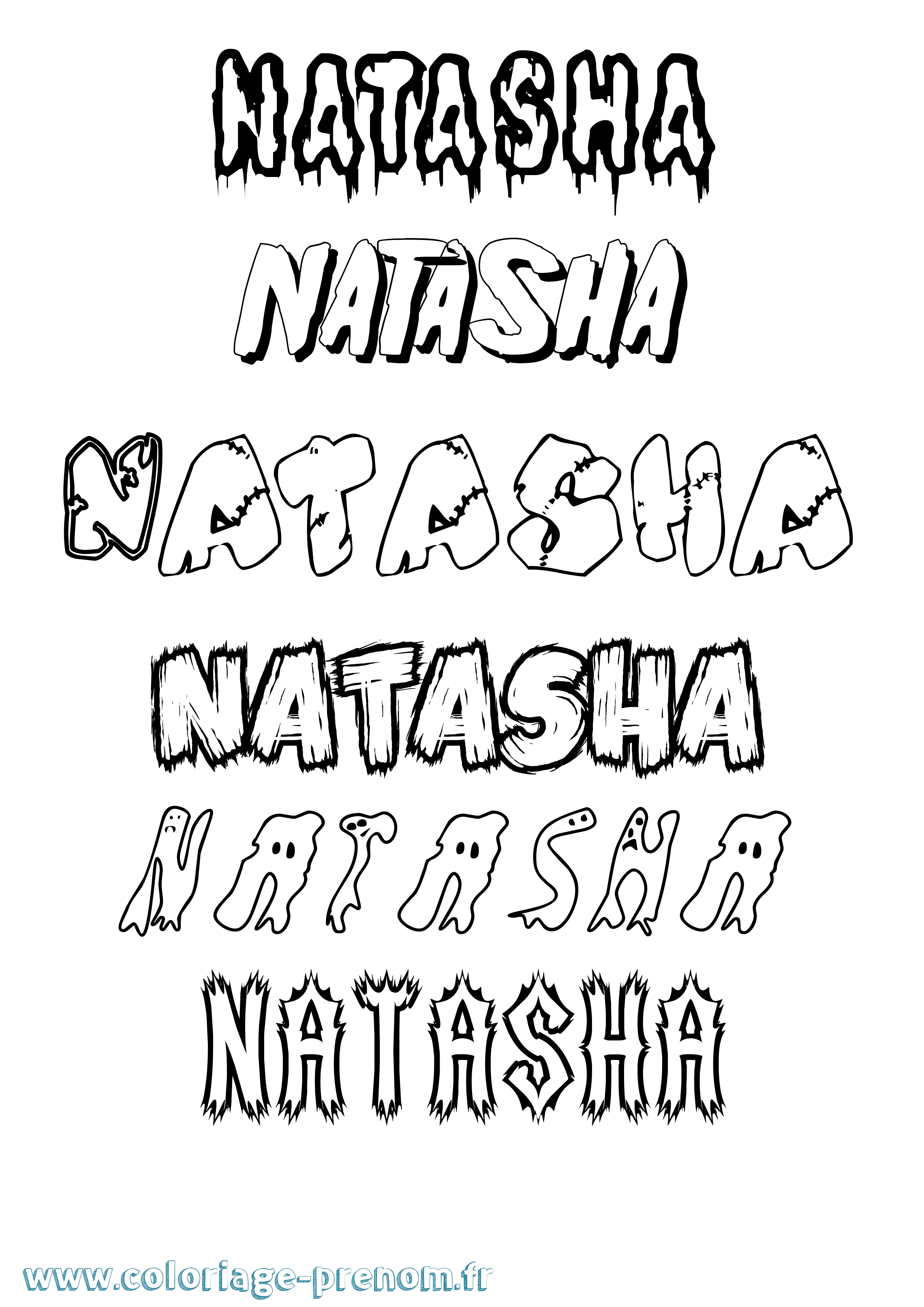 Coloriage prénom Natasha Frisson