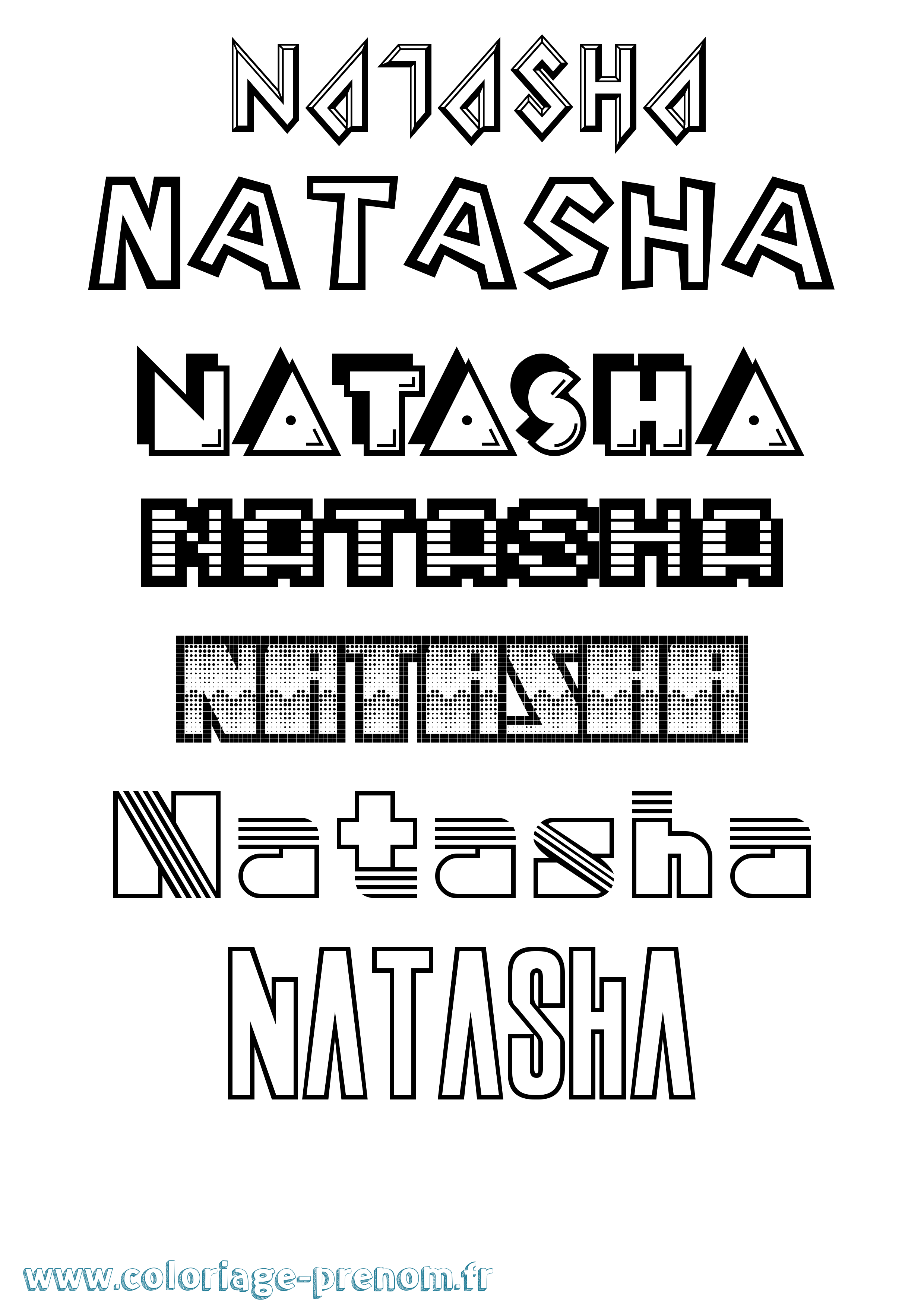 Coloriage prénom Natasha Jeux Vidéos