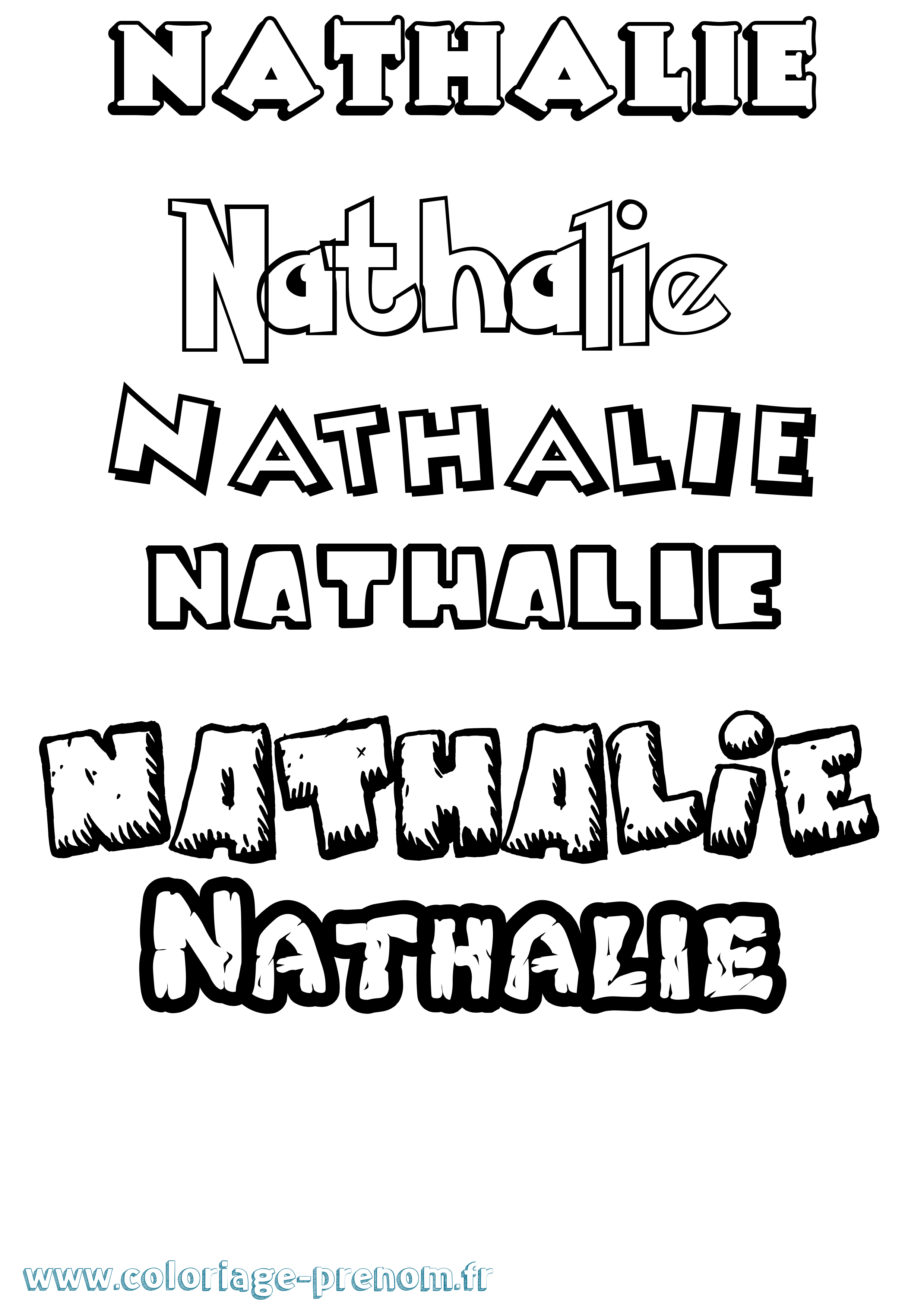 Coloriage Nathalie Coloriage prénom Nathalie