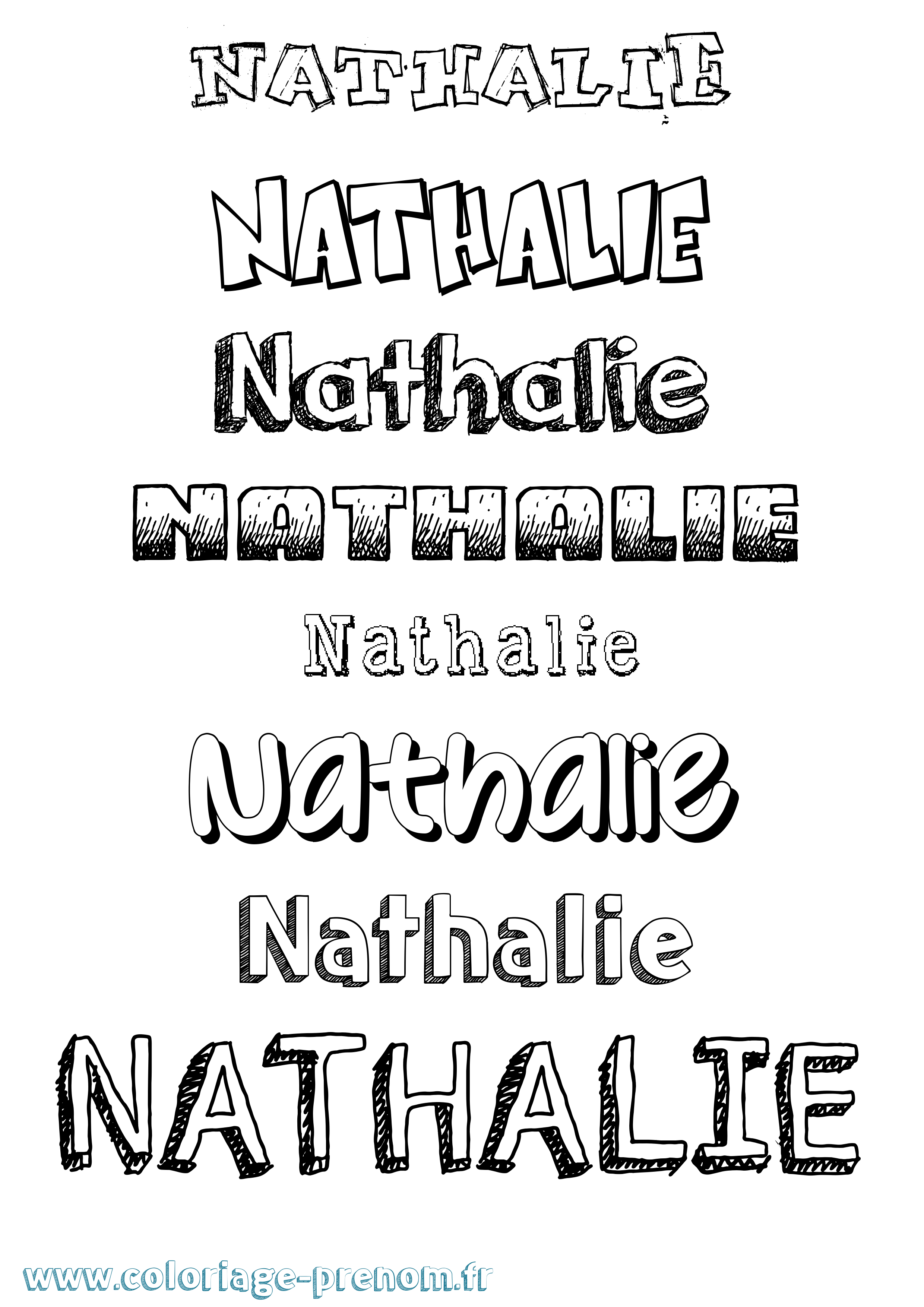 Coloriage Nathalie Coloriage prénom Nathalie