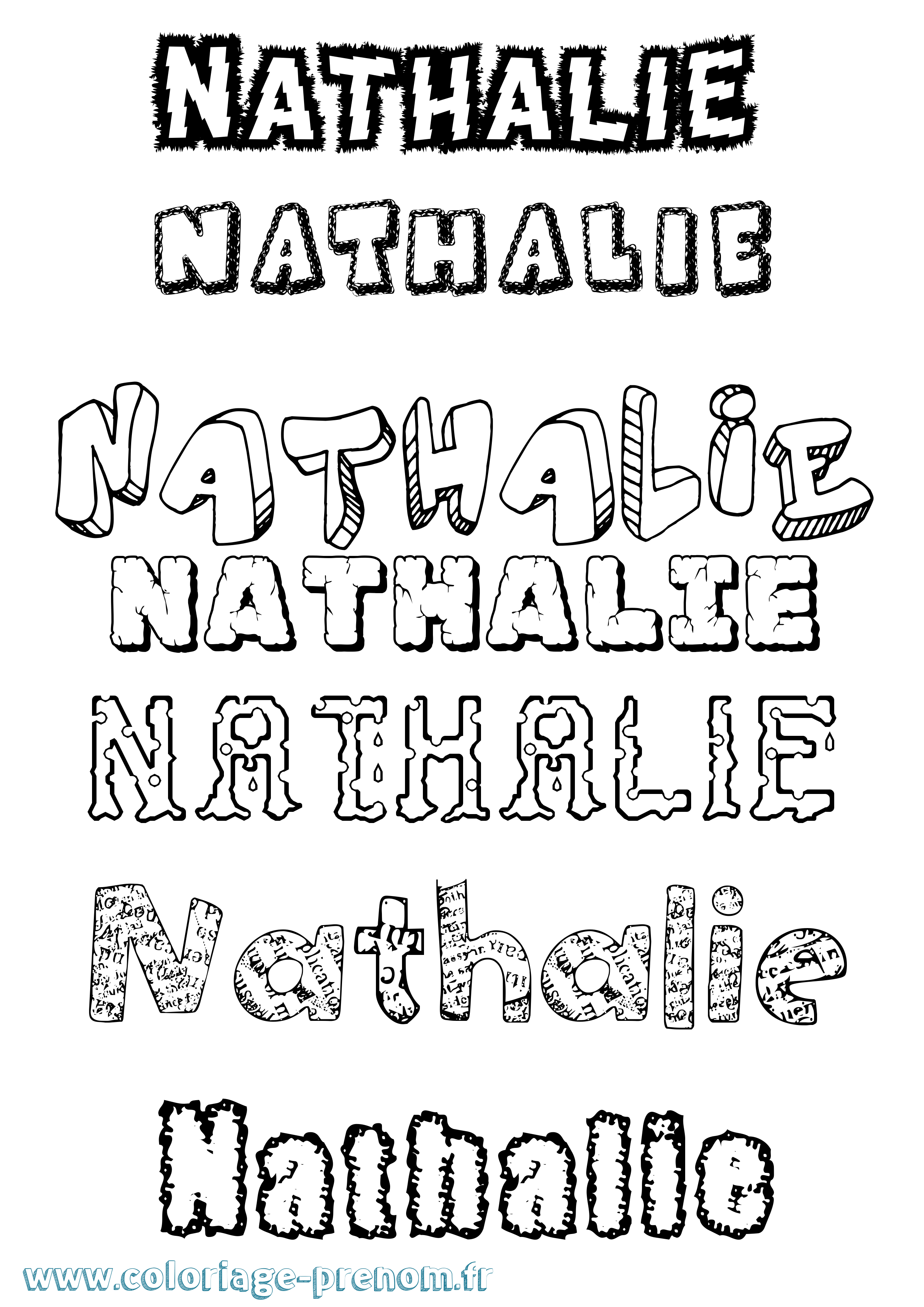 Coloriage Nathalie Coloriage prénom Nathalie