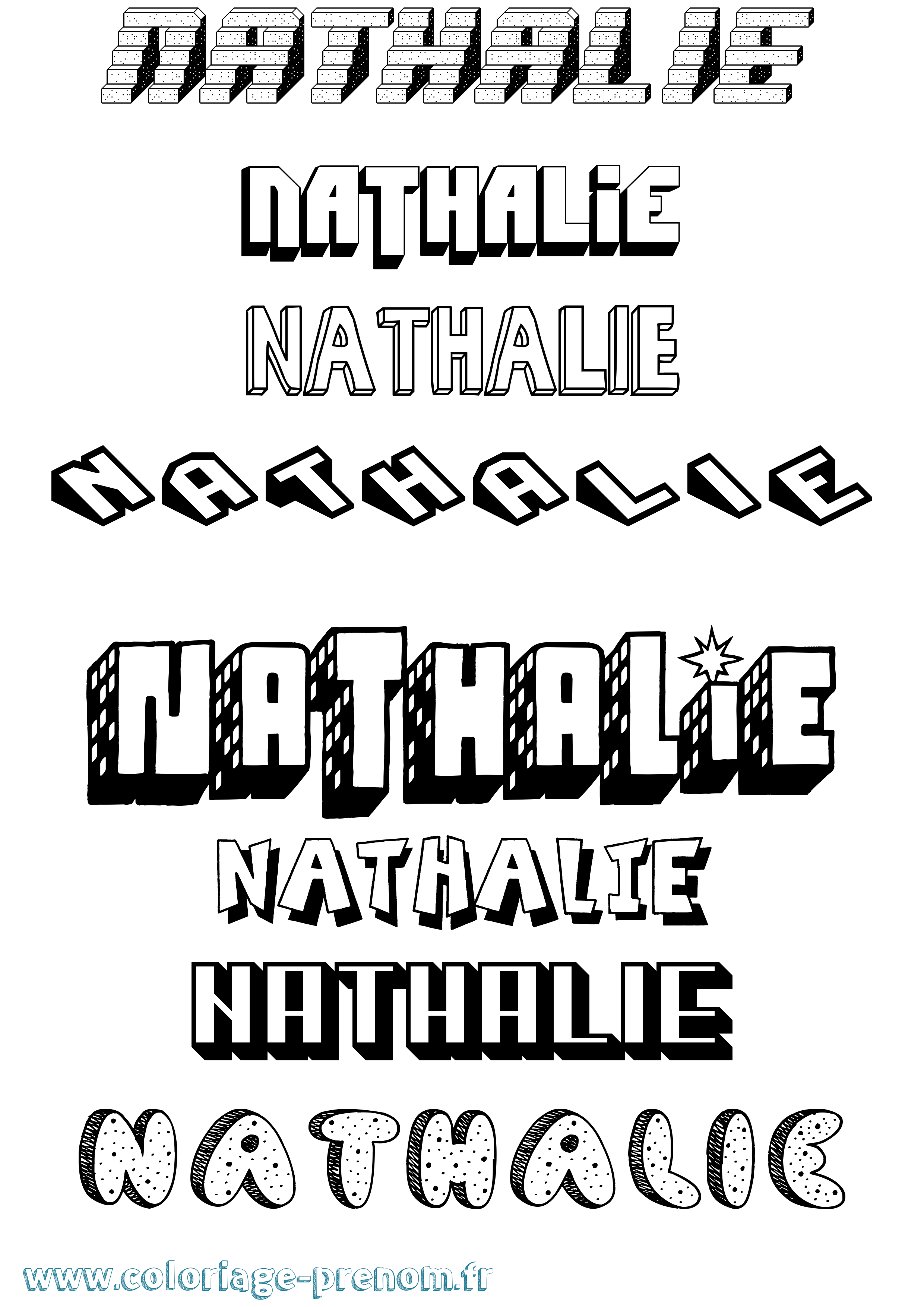 Coloriage Nathalie Coloriage prénom Nathalie