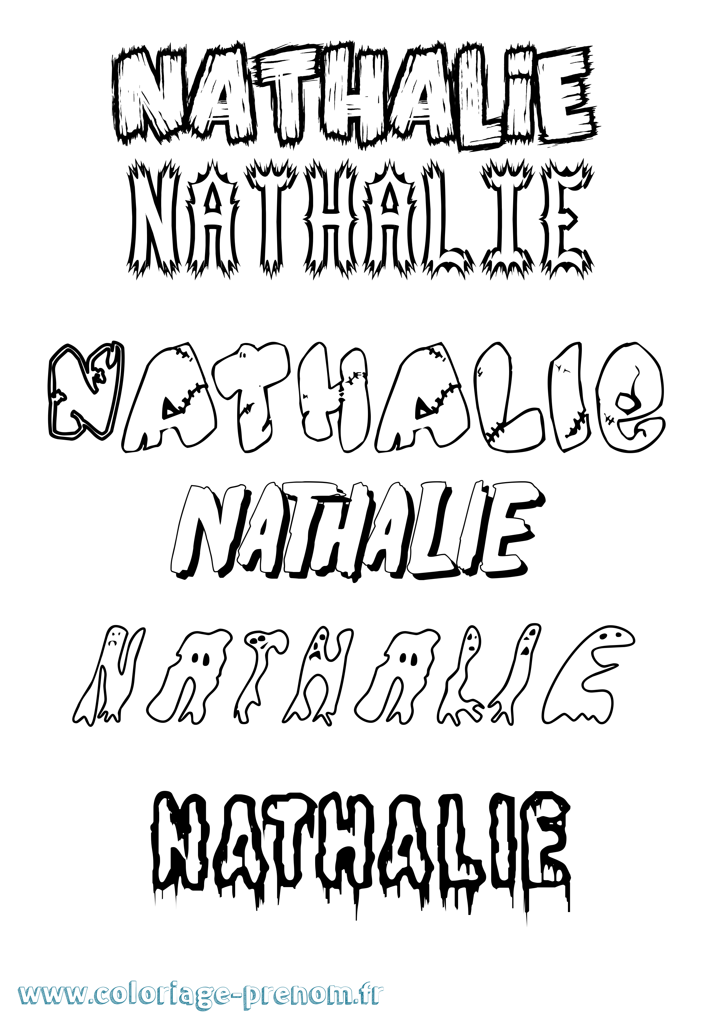 Coloriage Nathalie Coloriage prénom Nathalie