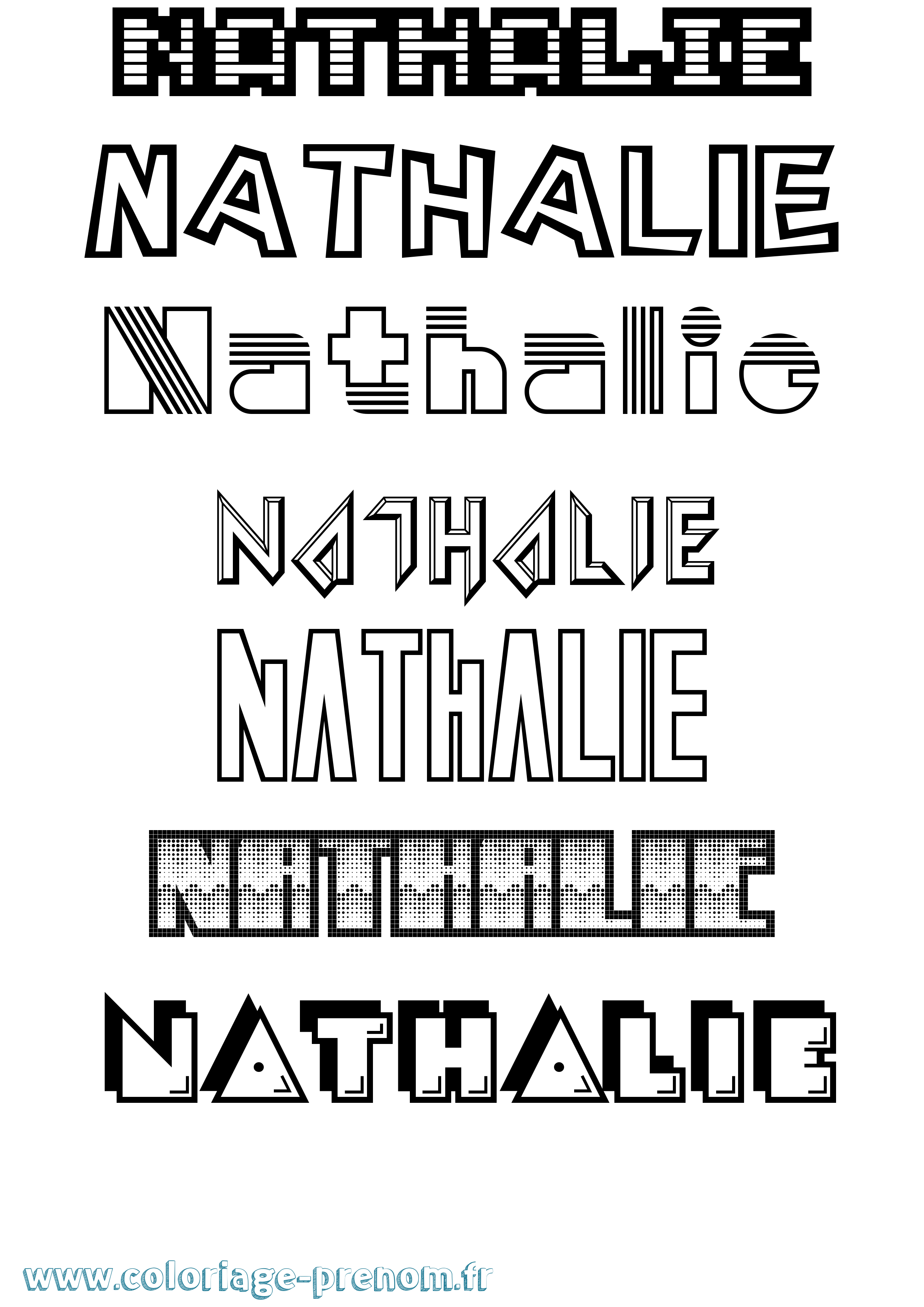 Coloriage prénom Nathalie Jeux Vidéos