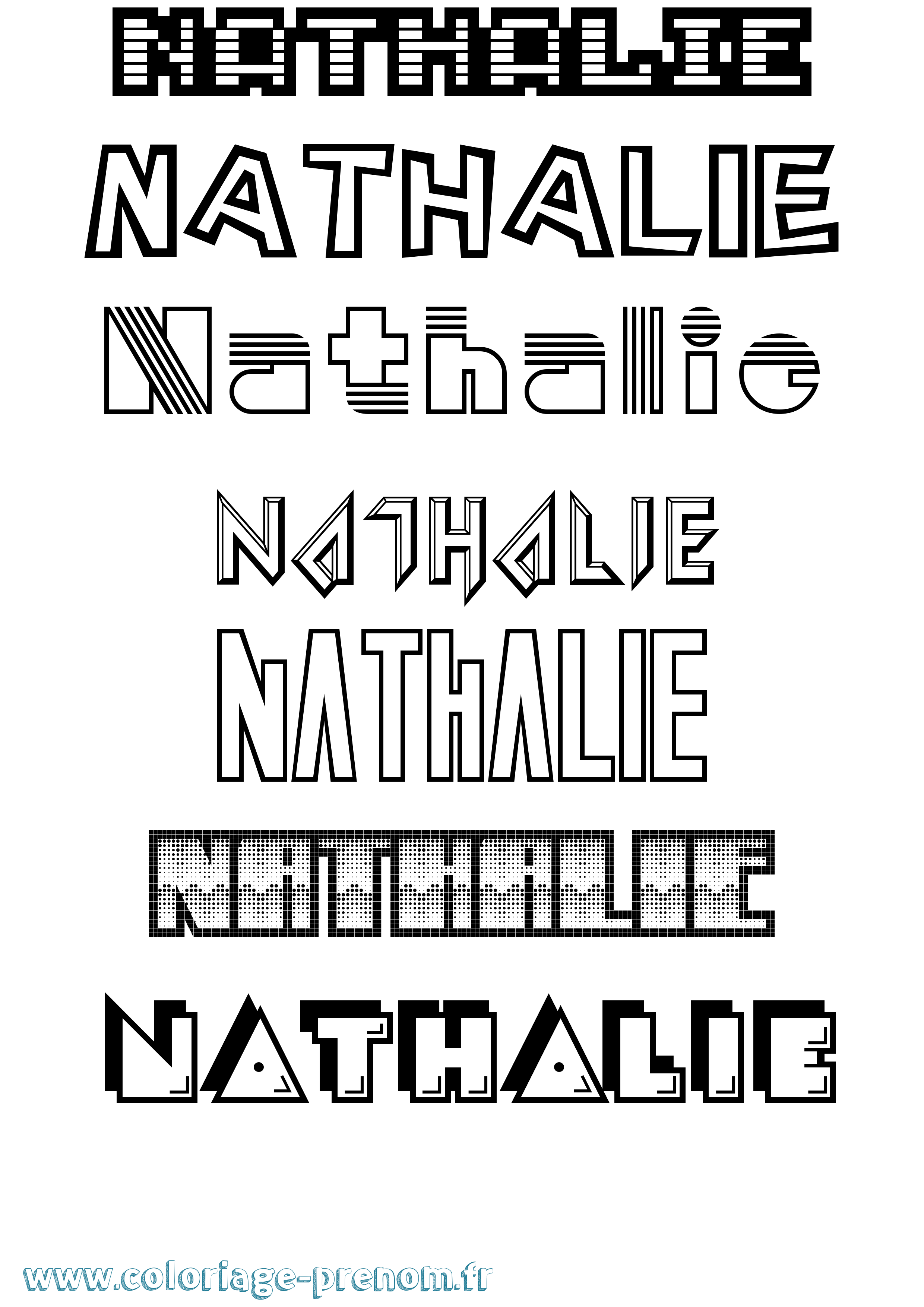 Coloriage Nathalie Coloriage prénom Nathalie