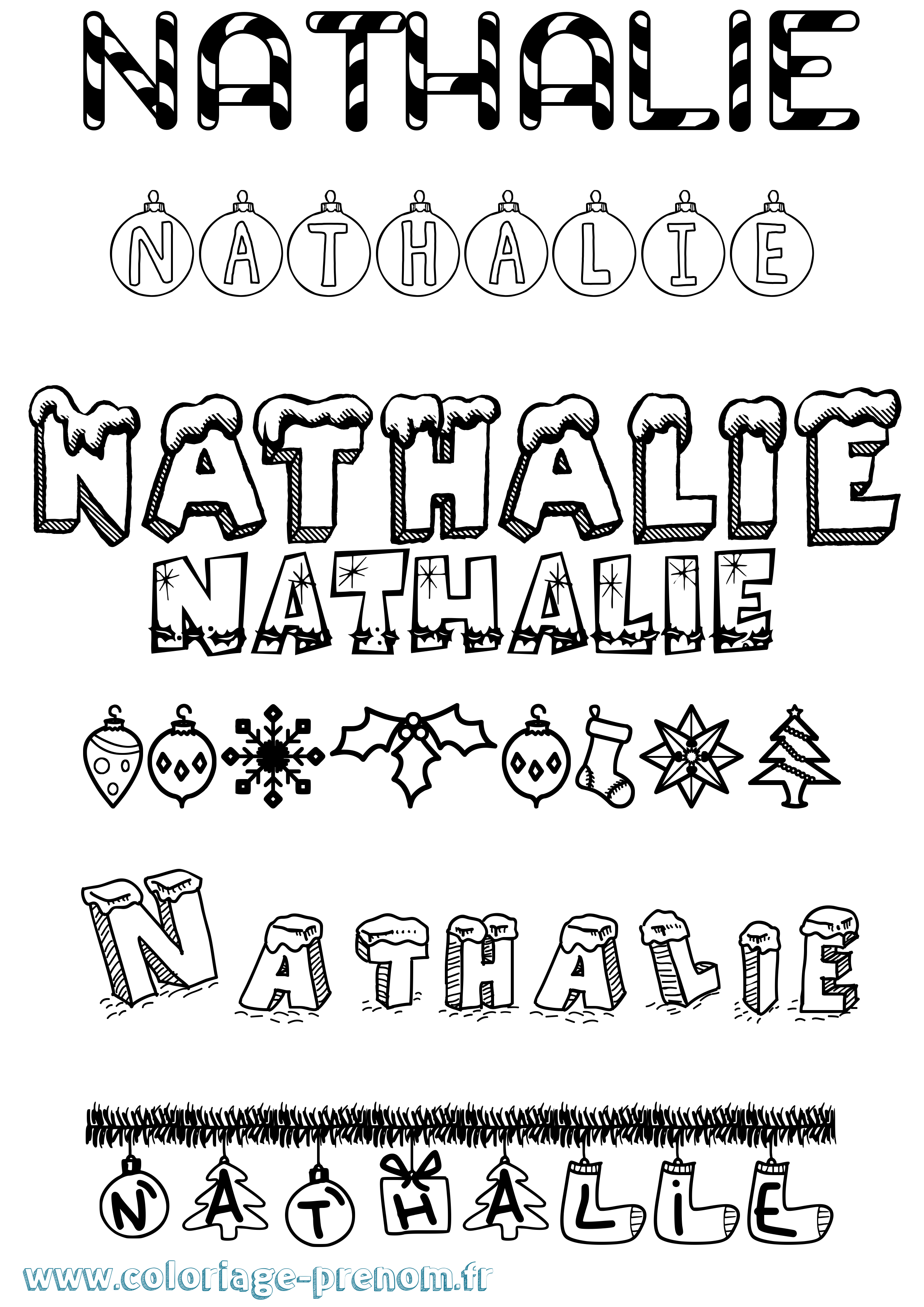 Coloriage Nathalie Coloriage prénom Nathalie