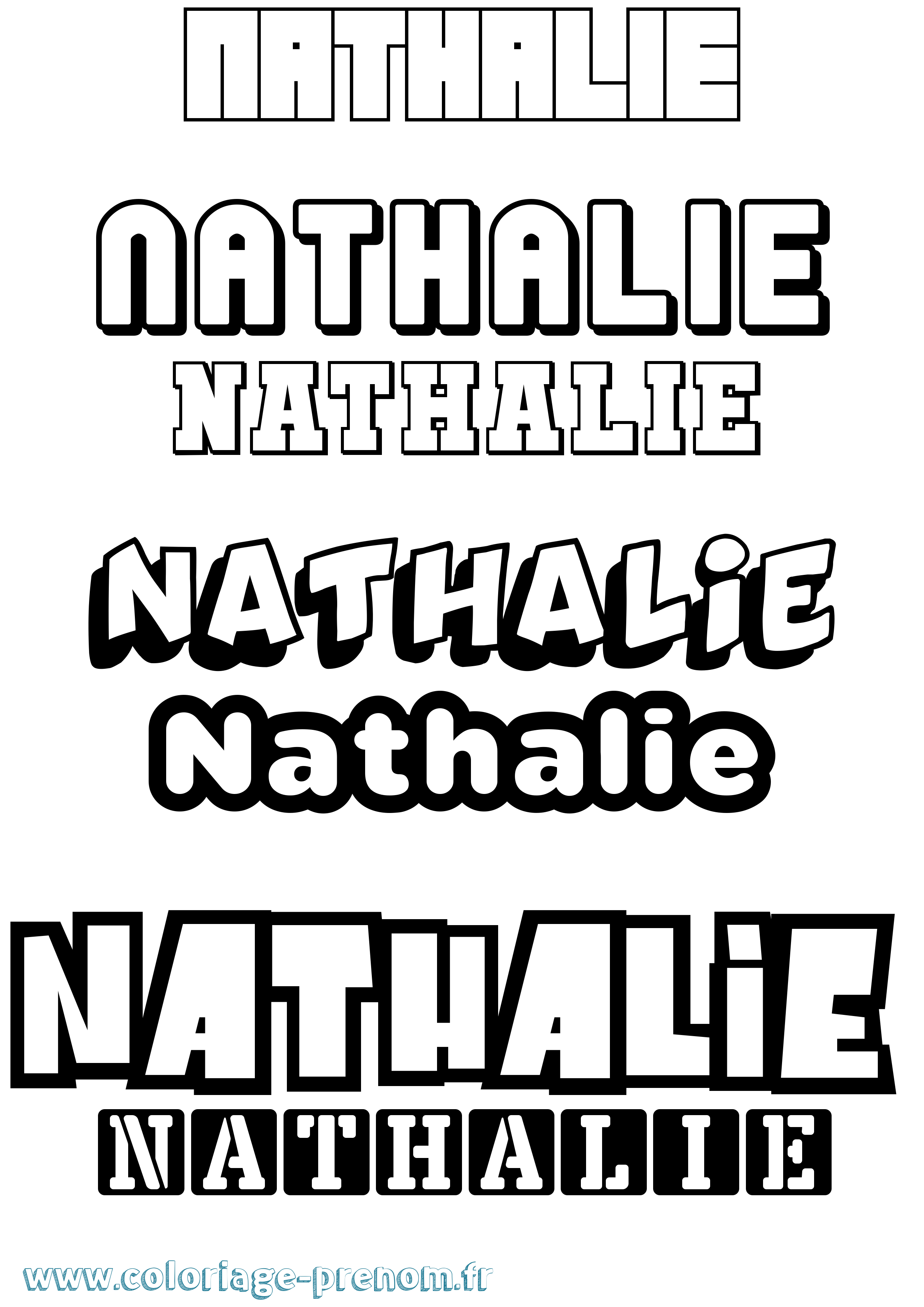 Coloriage prénom Nathalie Simple