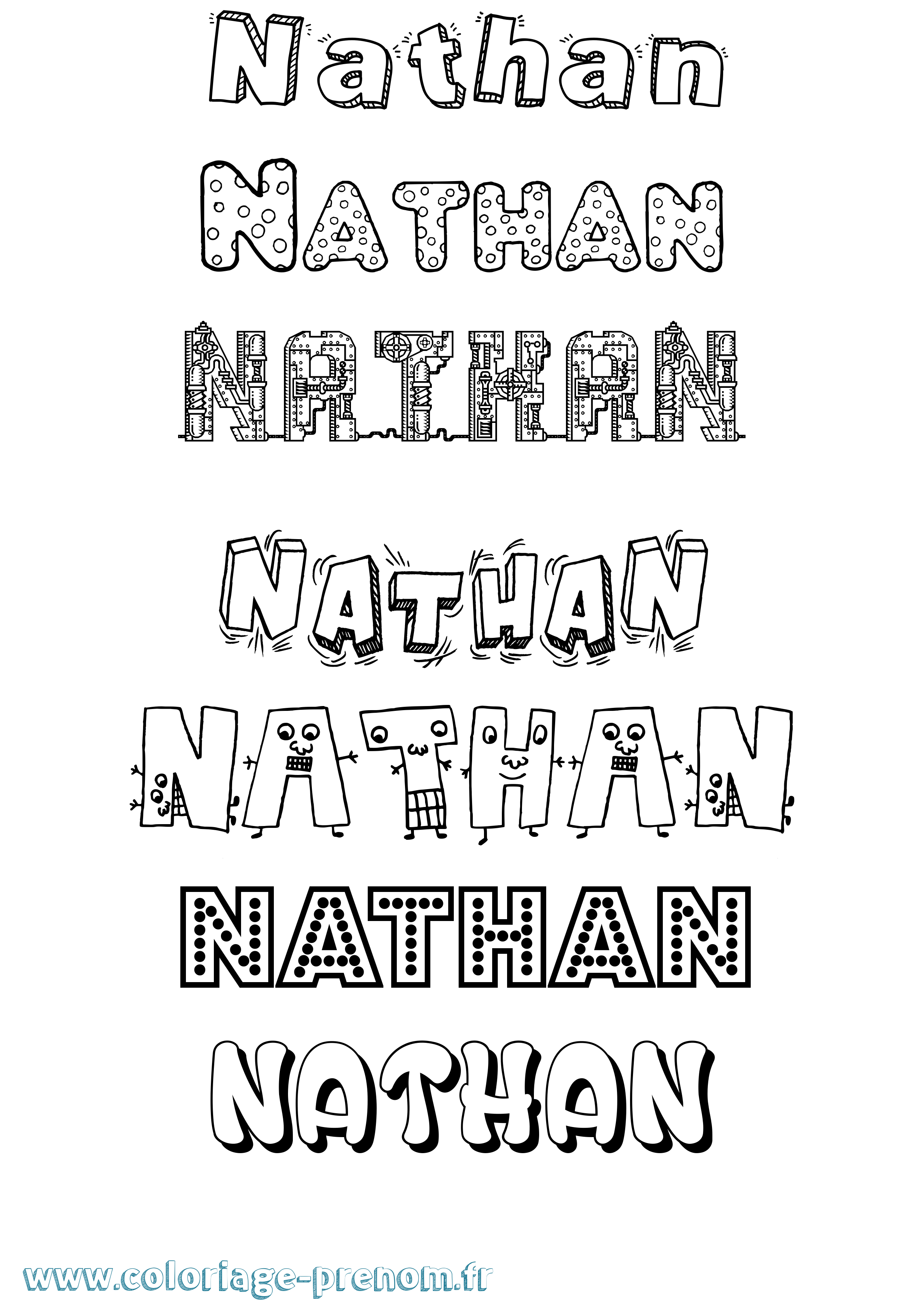 Coloriage prénom Nathan