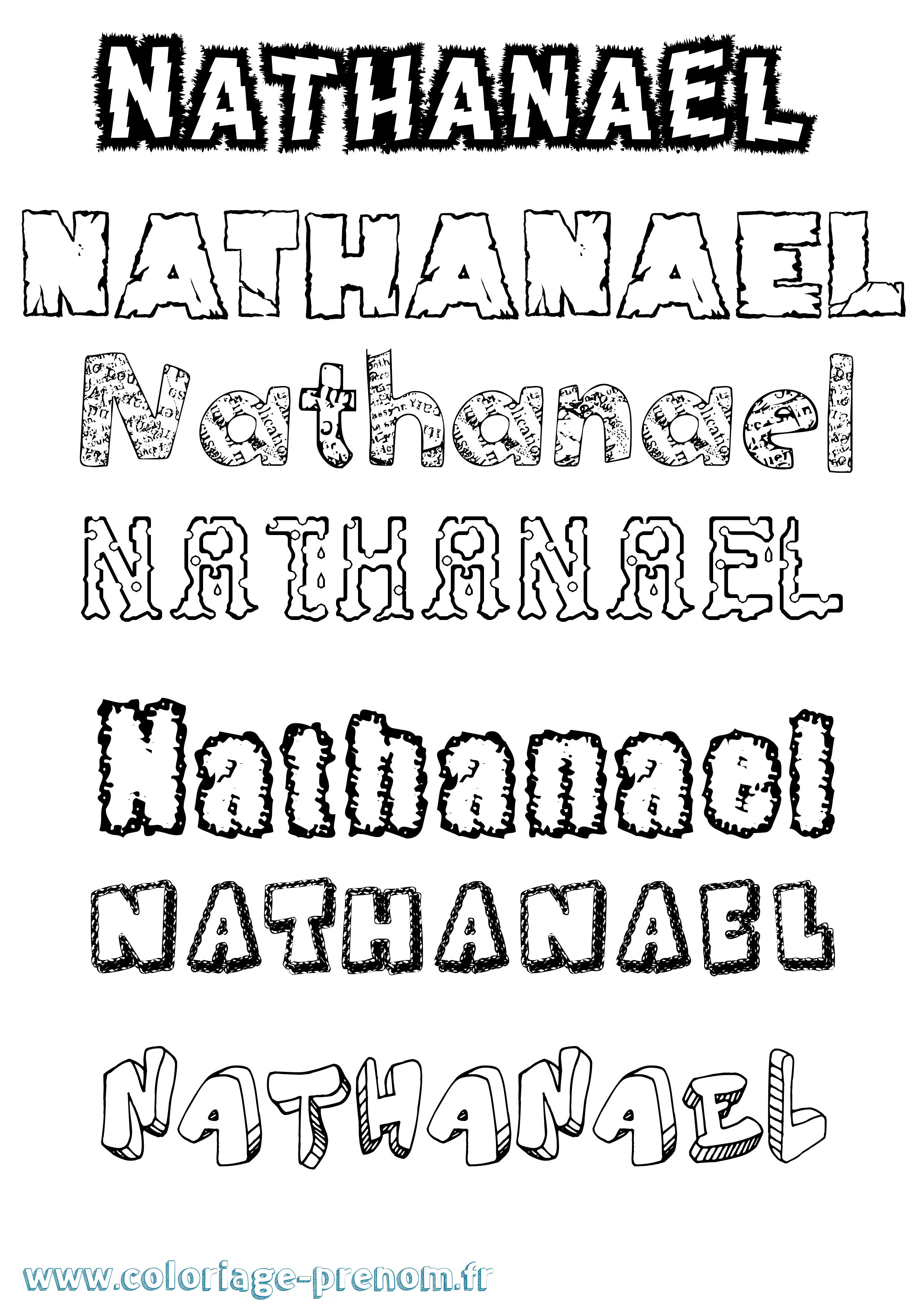 Coloriage Nathanael Coloriage prénom Nathanael