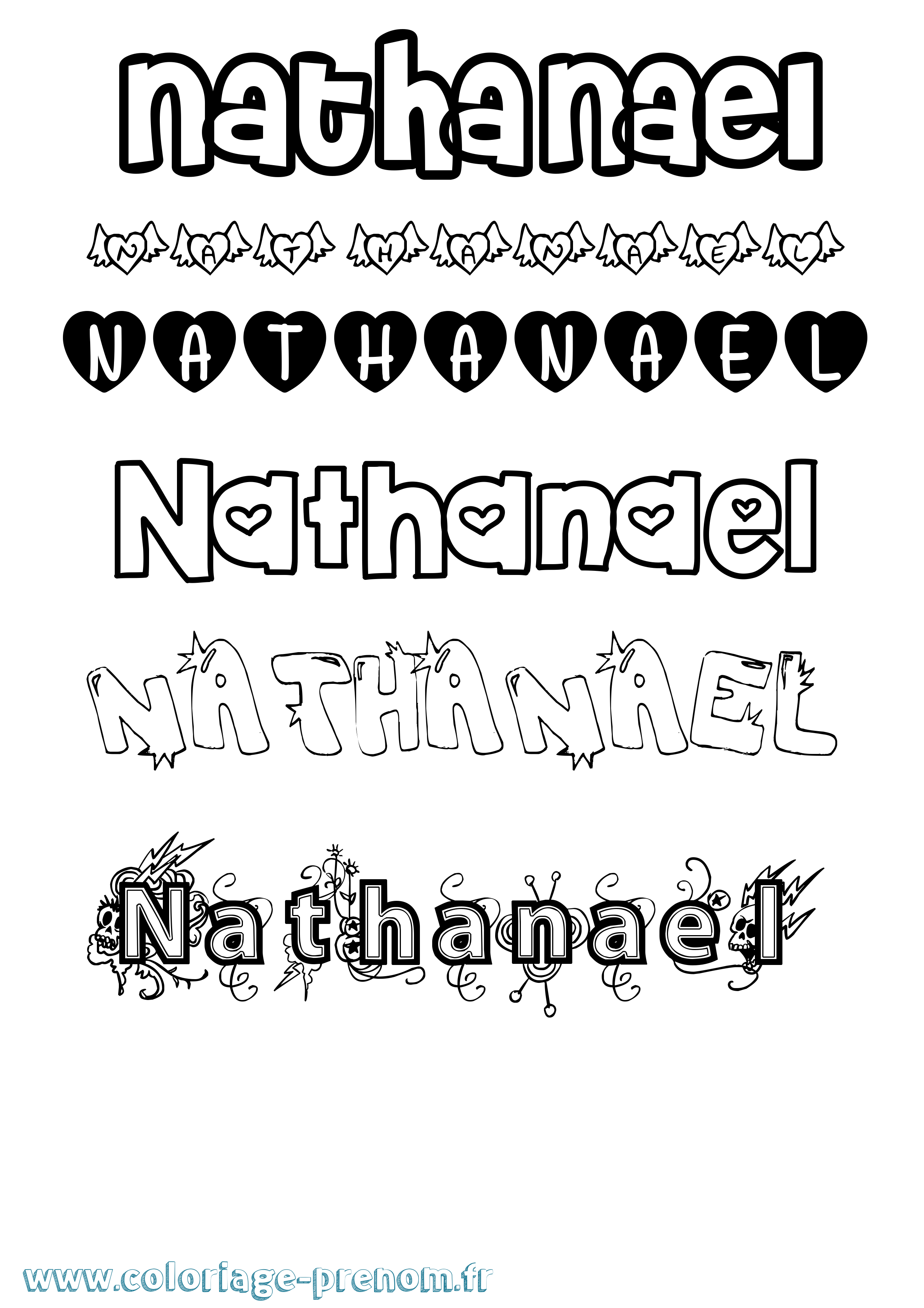 Coloriage Nathanael Coloriage prénom Nathanael