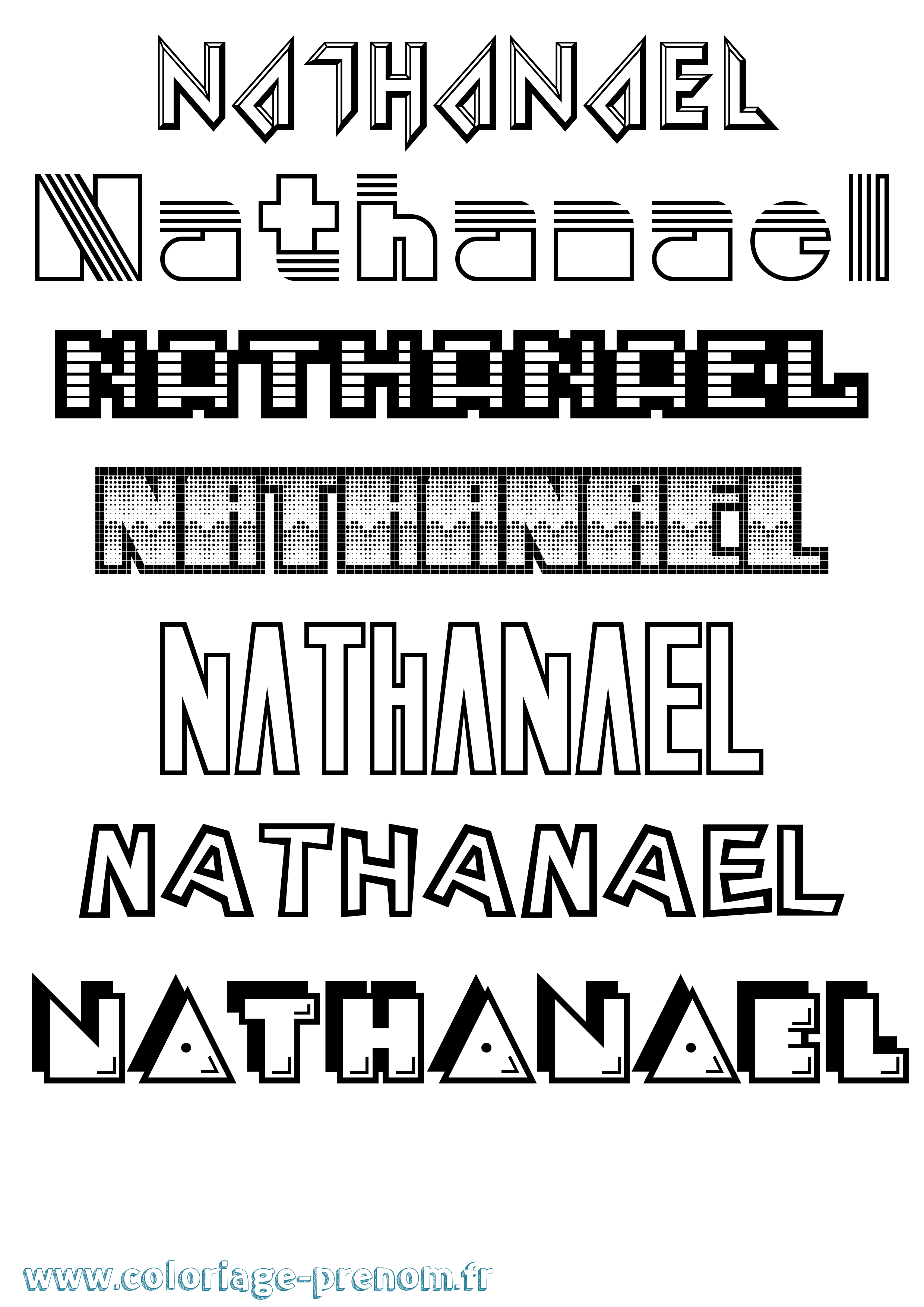 Coloriage Nathanael Coloriage prénom Nathanael