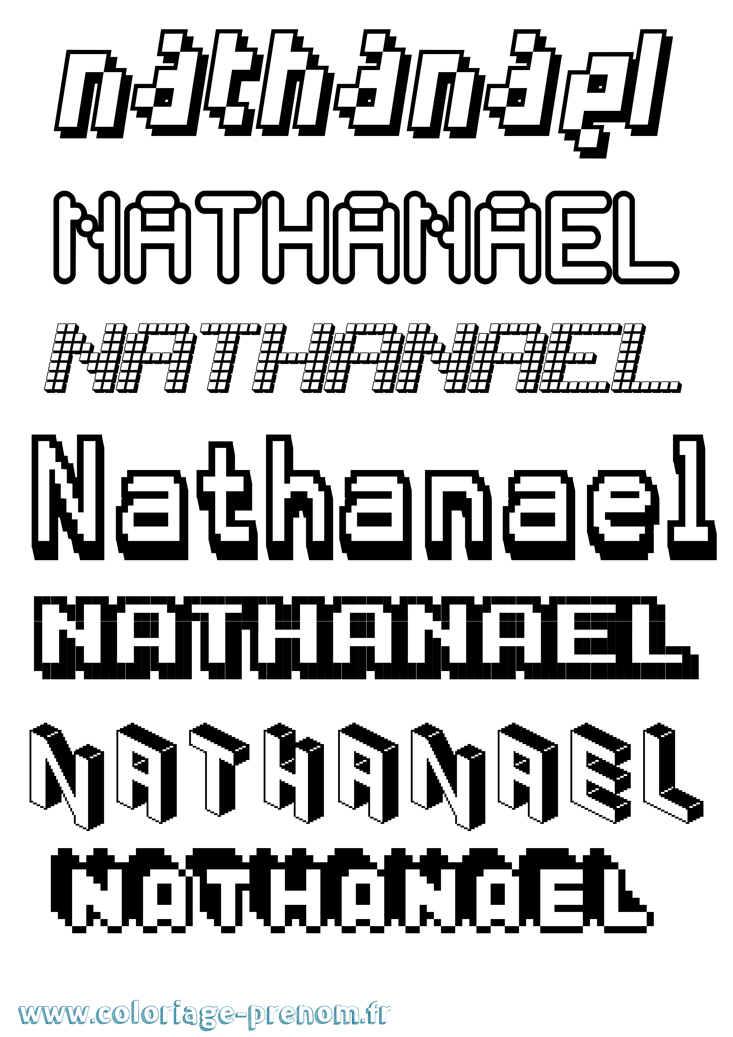 Coloriage prénom Nathanael