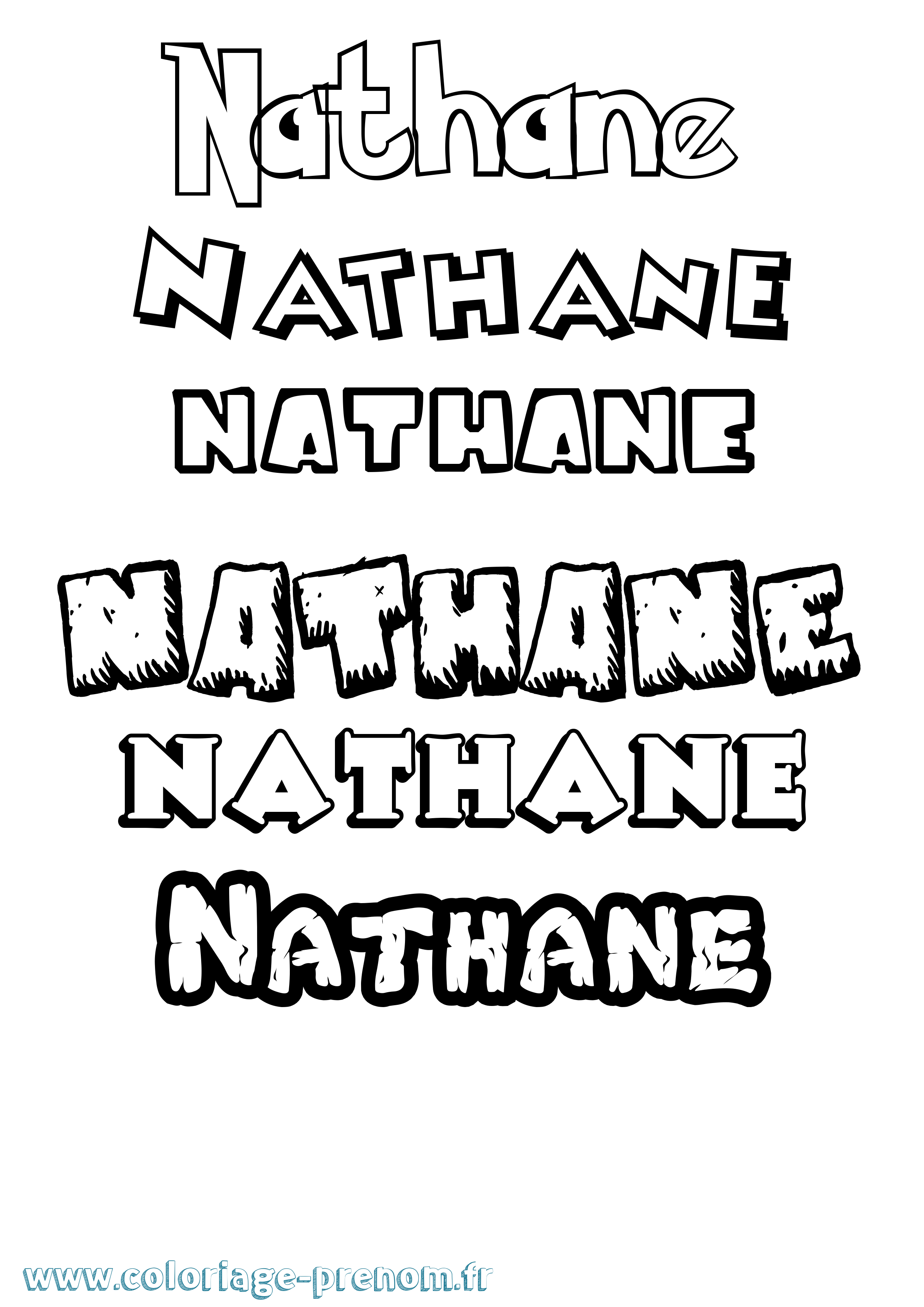 Coloriage prénom Nathane Dessin Animé