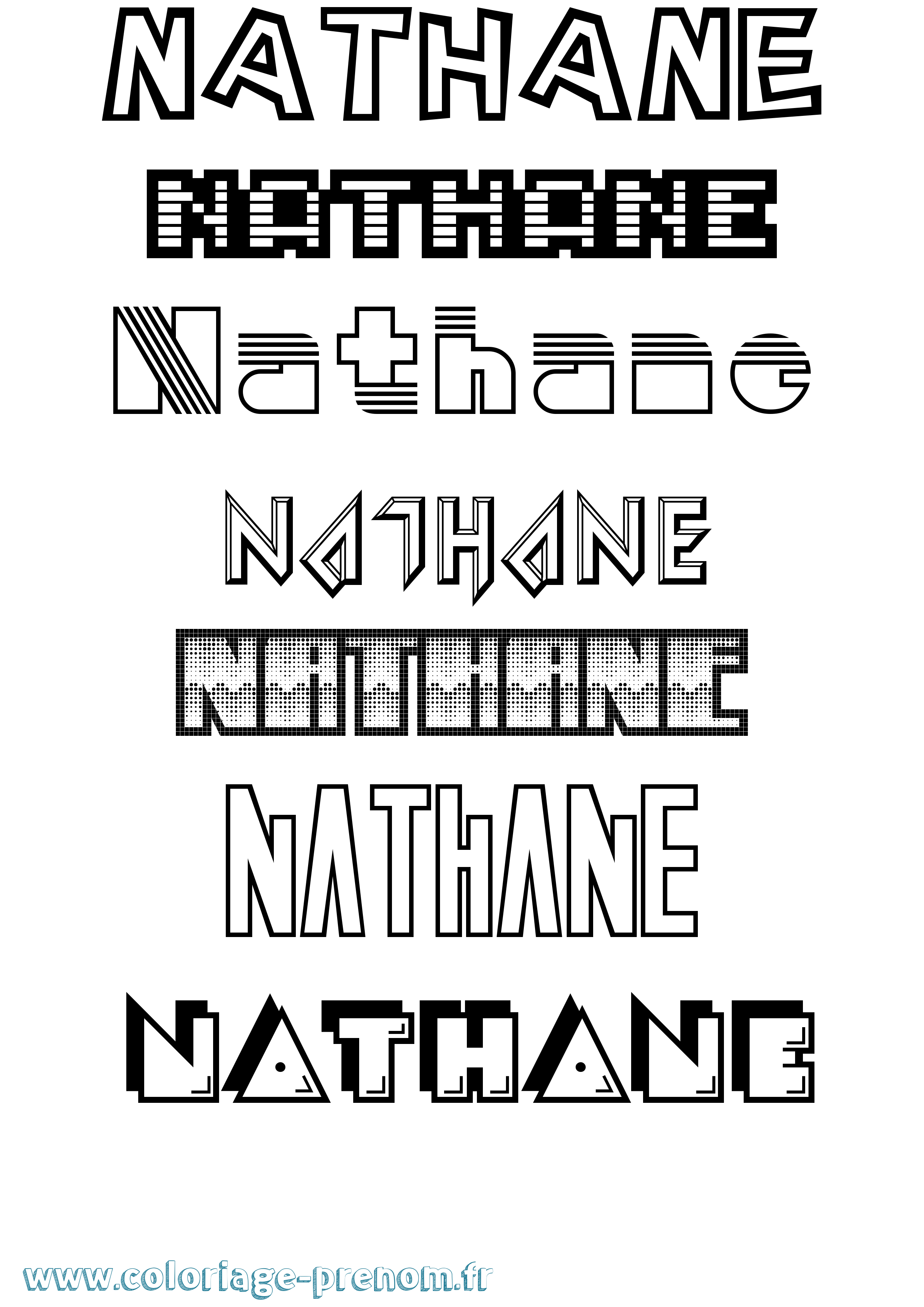 Coloriage prénom Nathane Jeux Vidéos