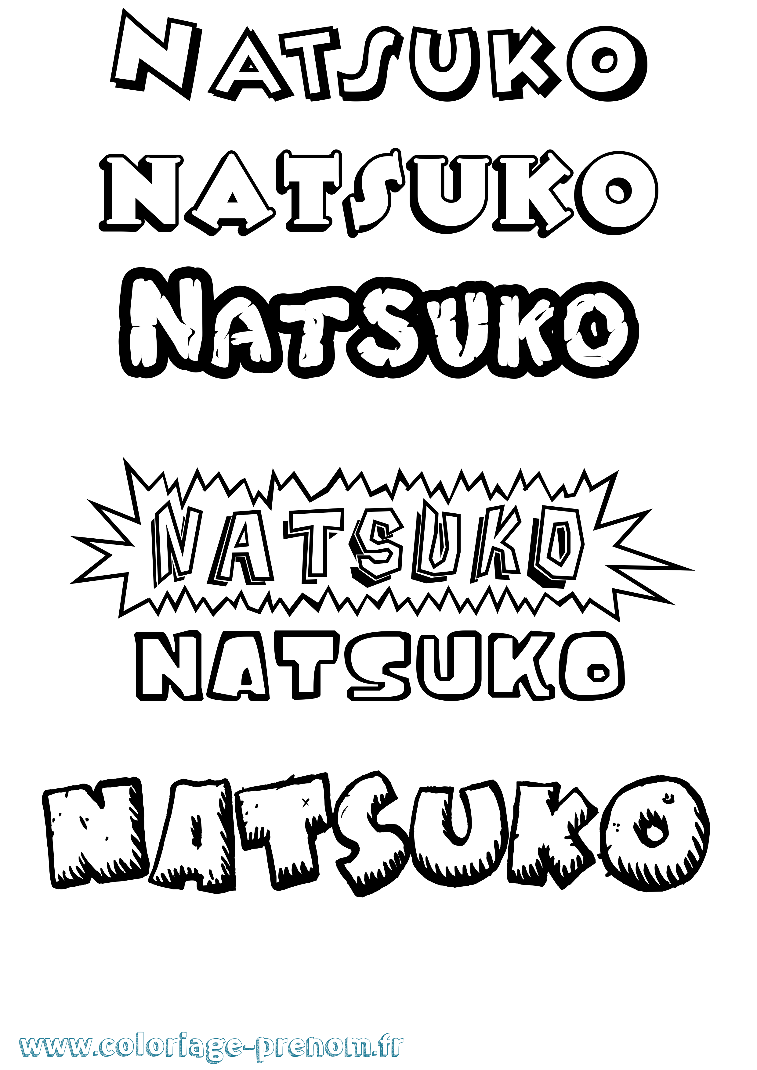 Coloriage Natsuko Dessin Animé Coloriage prénom Natsuko Dessin Animé