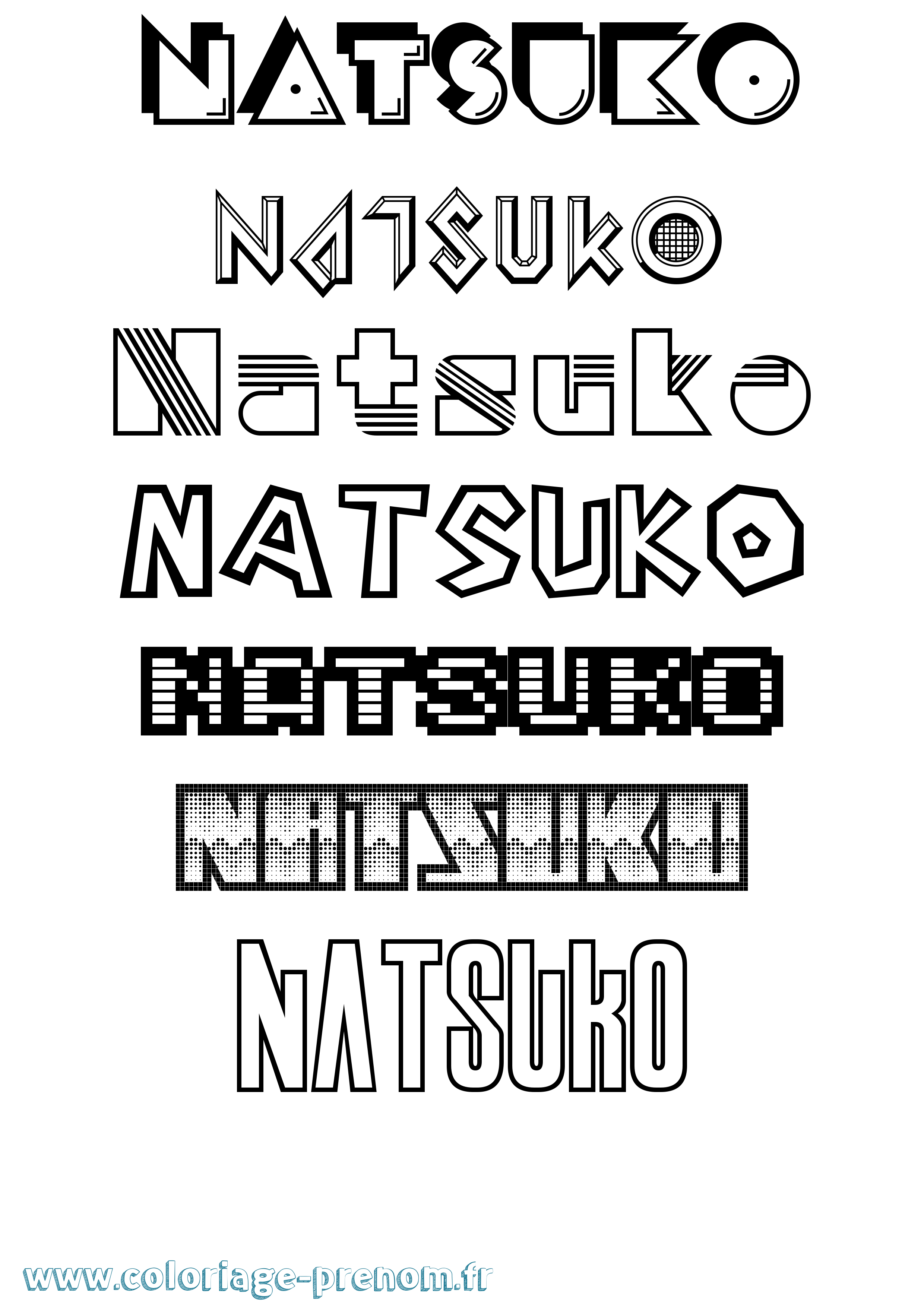 Coloriage Natsuko Jeux Vidéos Coloriage prénom Natsuko Jeux Vidéos