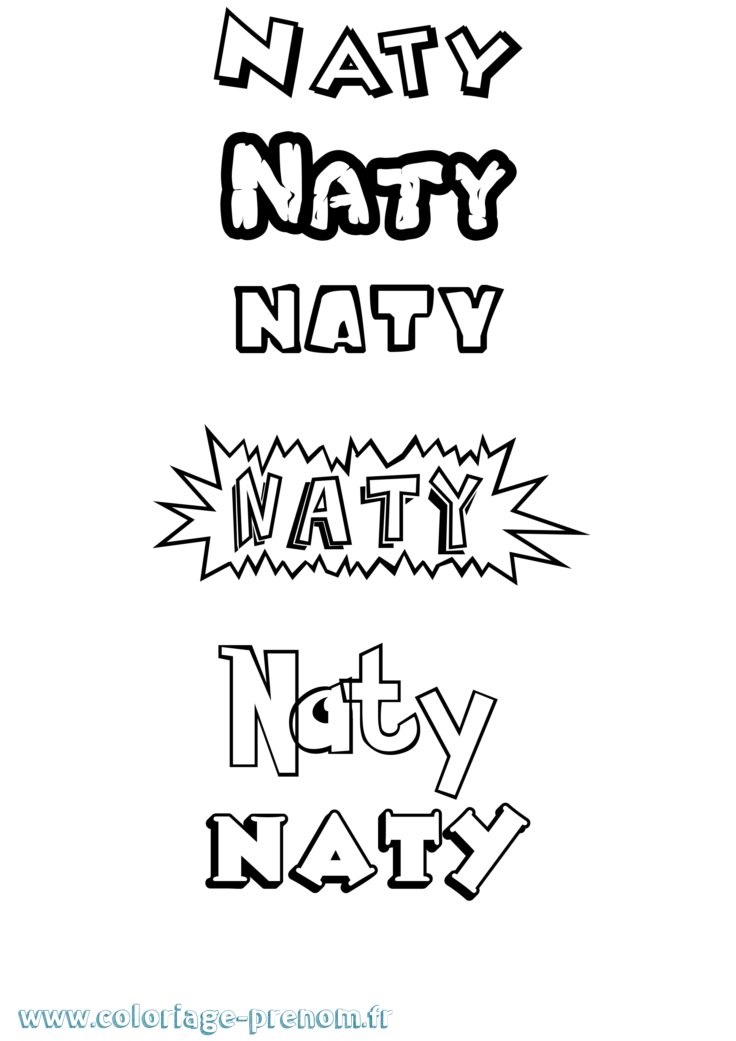 Coloriage prénom Naty Dessin Animé