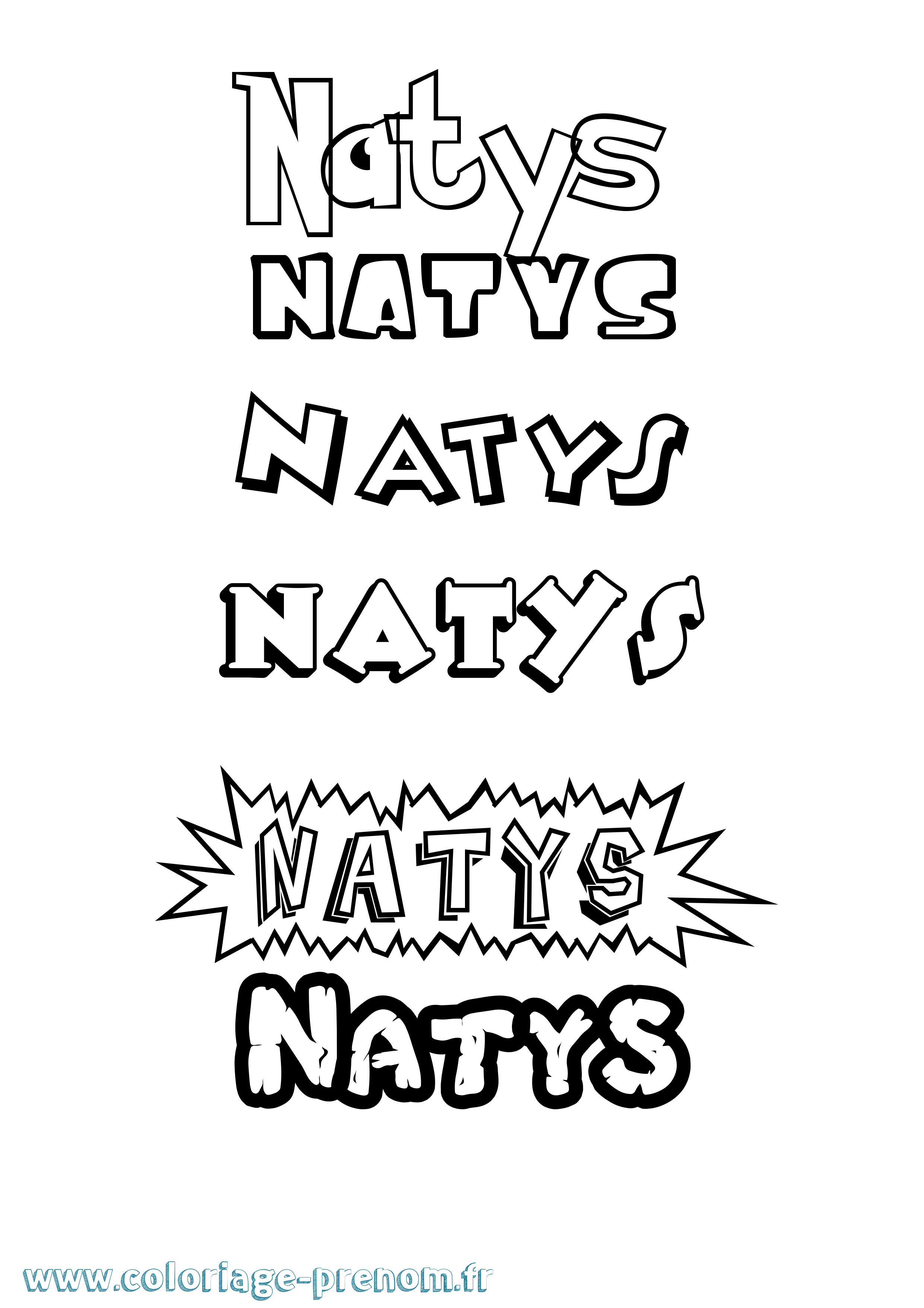 Coloriage Natys Dessin Animé Coloriage prénom Natys Dessin Animé