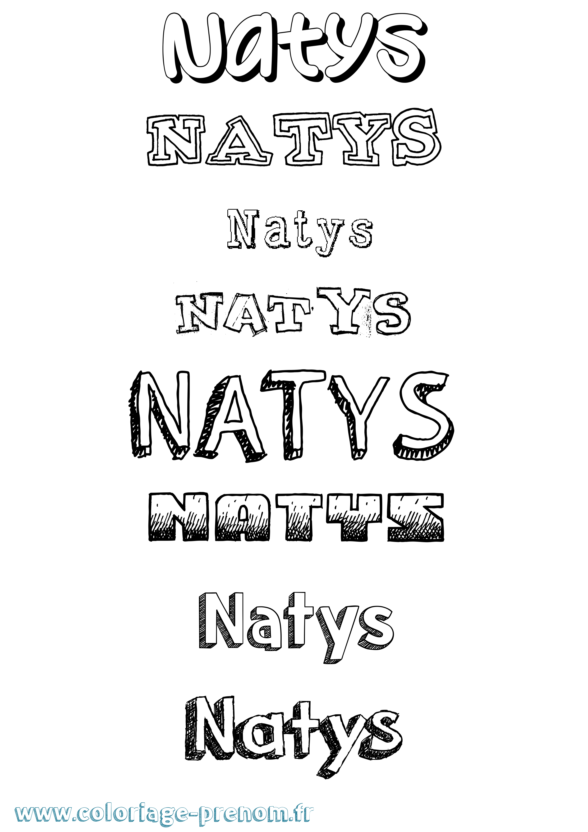 Coloriage Natys Dessiné Coloriage prénom Natys Dessiné