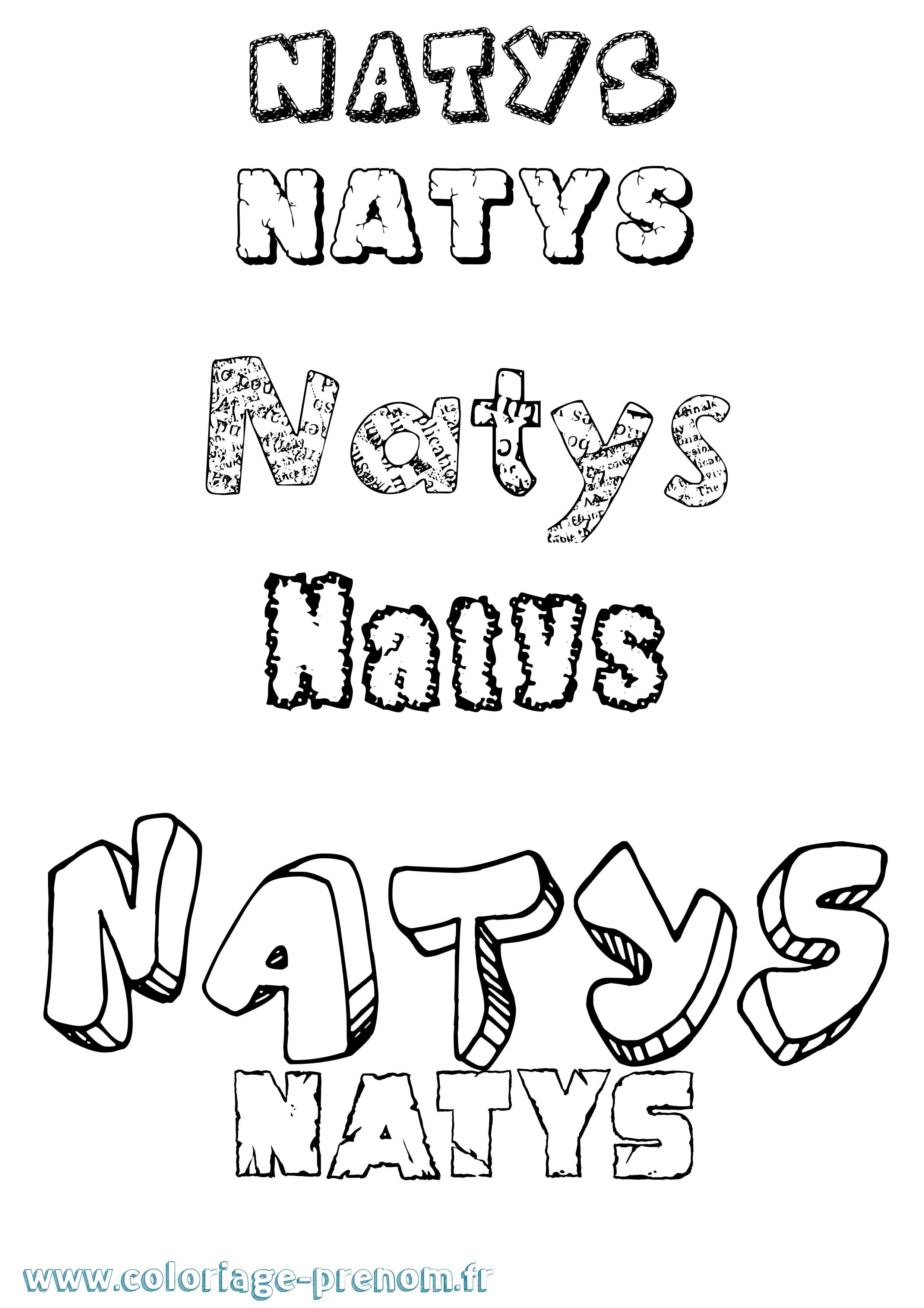 Coloriage Natys Destructuré Coloriage prénom Natys Destructuré