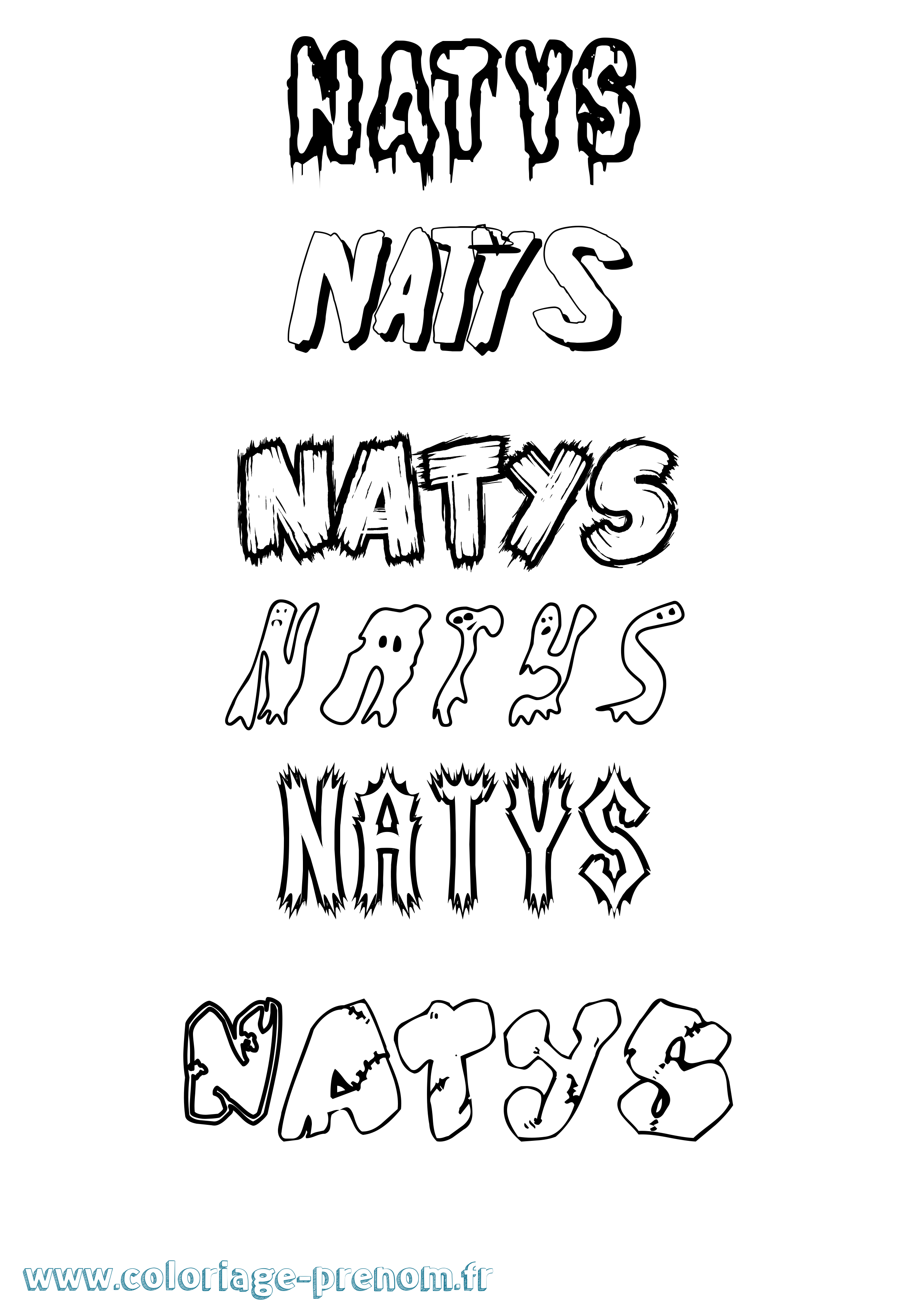 Coloriage Natys Frisson Coloriage prénom Natys Frisson