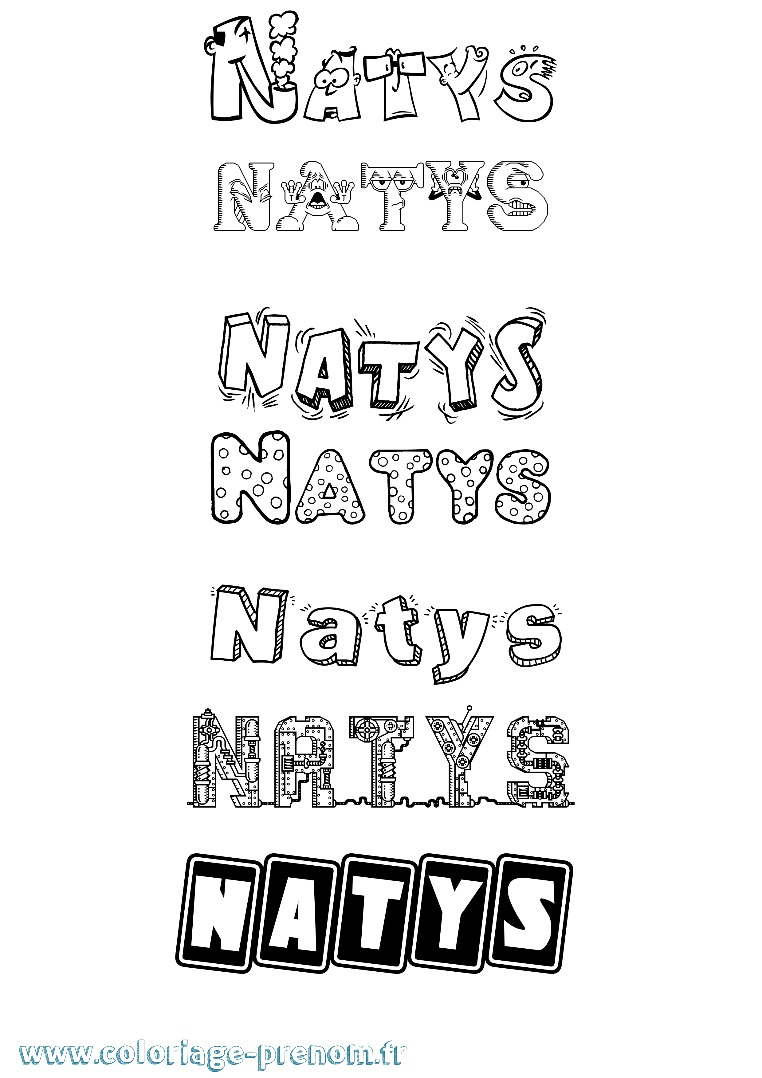 Coloriage Natys Fun Coloriage prénom Natys Fun
