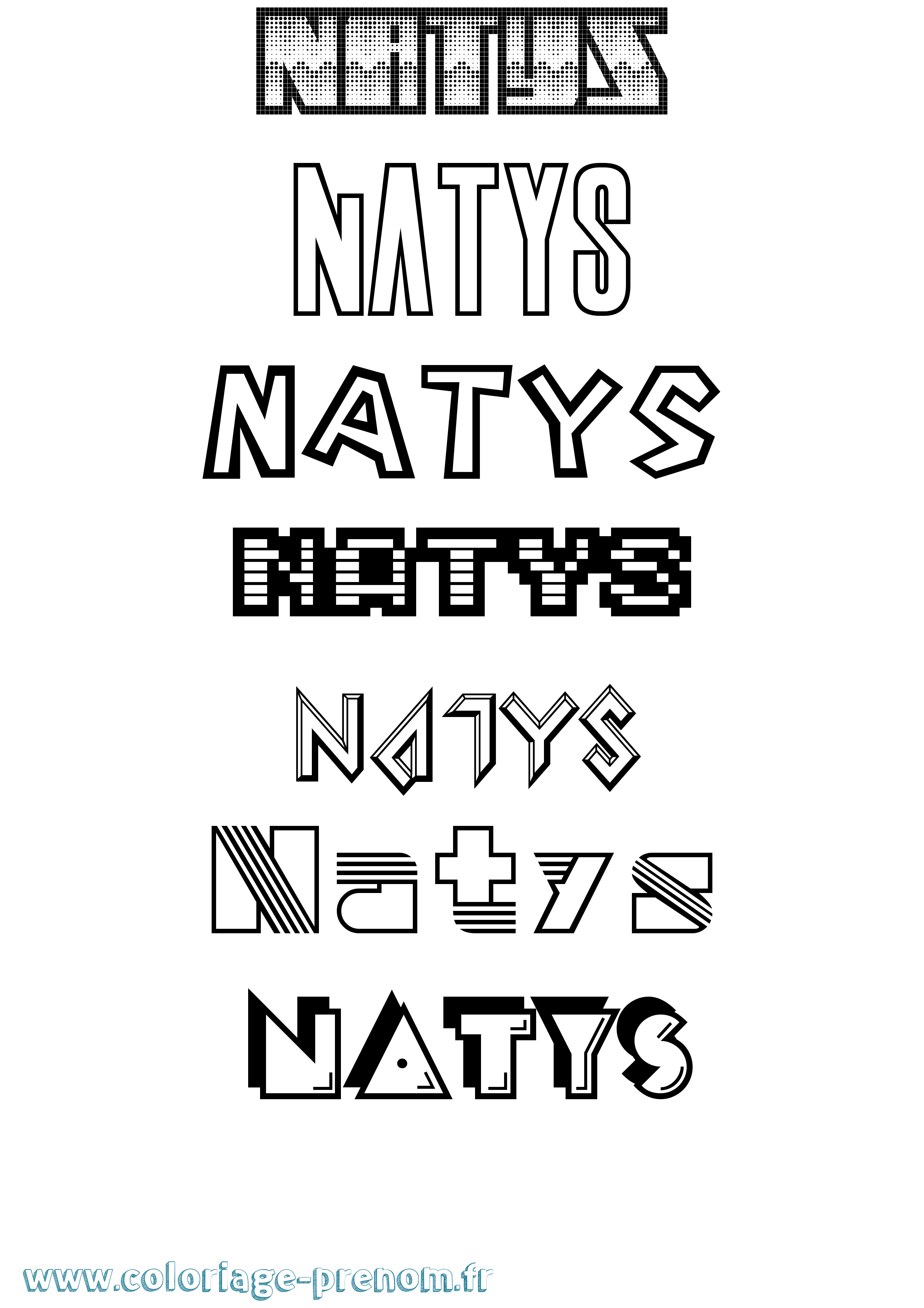 Coloriage Natys Jeux Vidéos Coloriage prénom Natys Jeux Vidéos