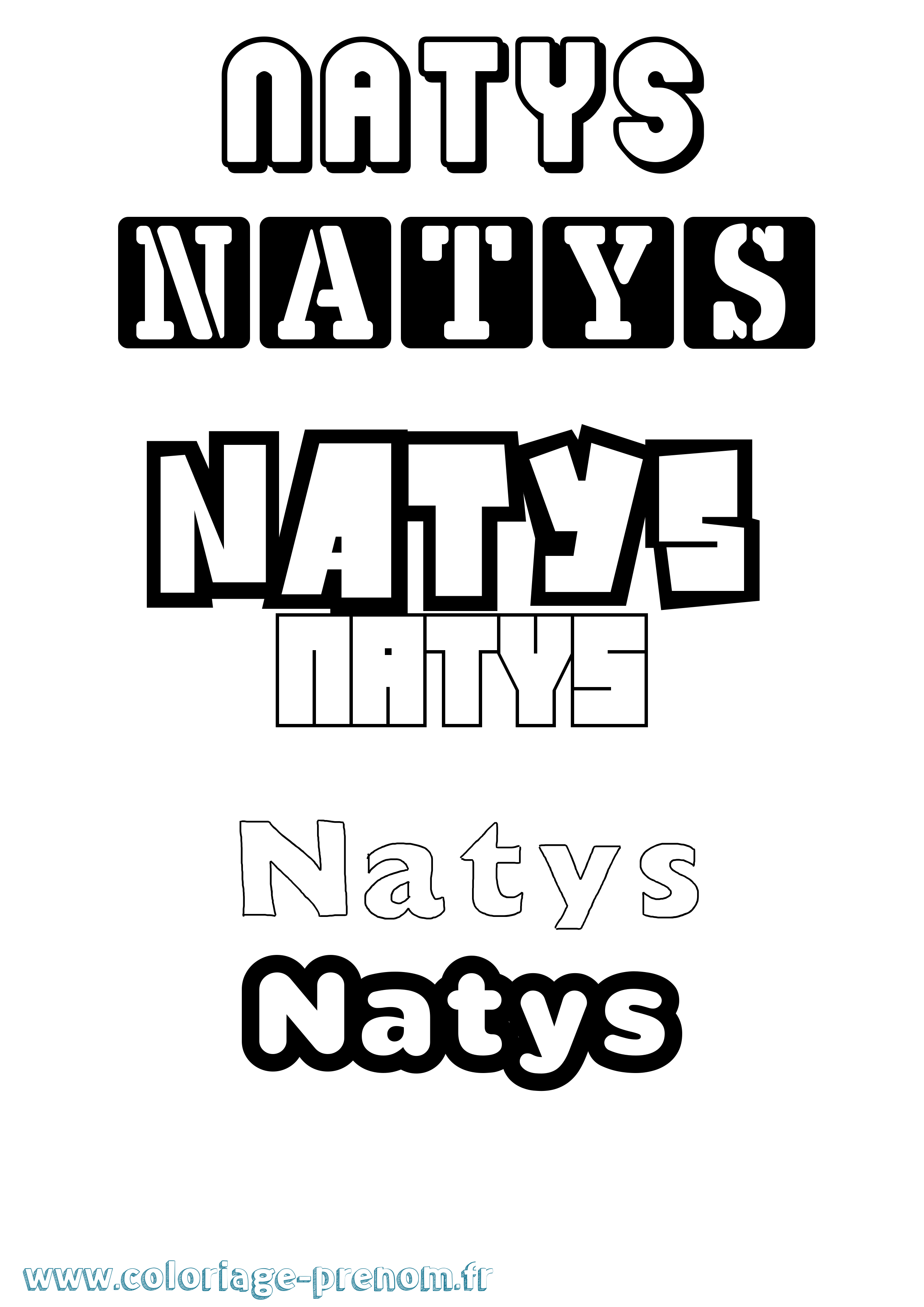 Coloriage Natys Simple Coloriage prénom Natys Simple