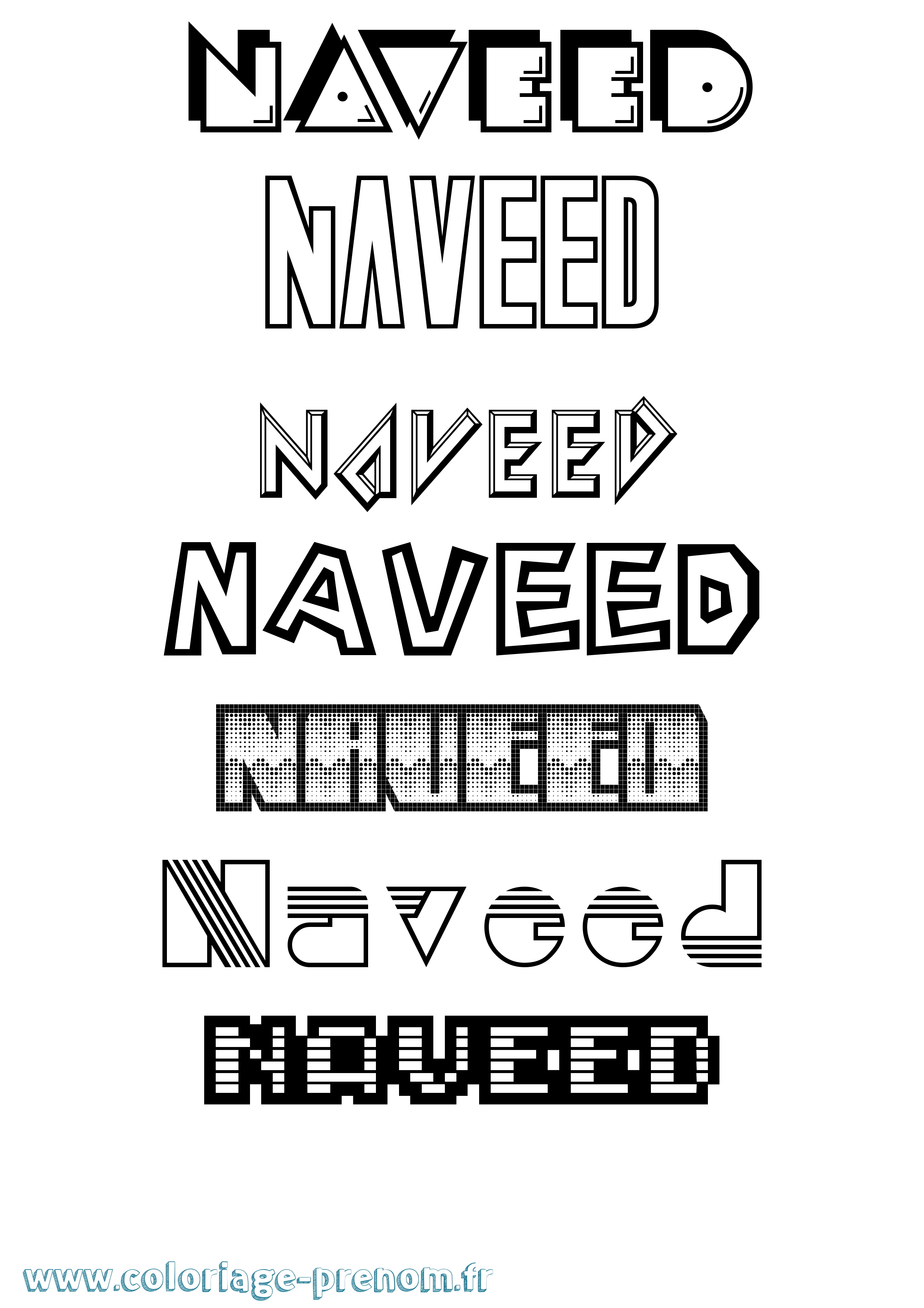 Coloriage Naveed Jeux Vidéos Coloriage prénom Naveed Jeux Vidéos