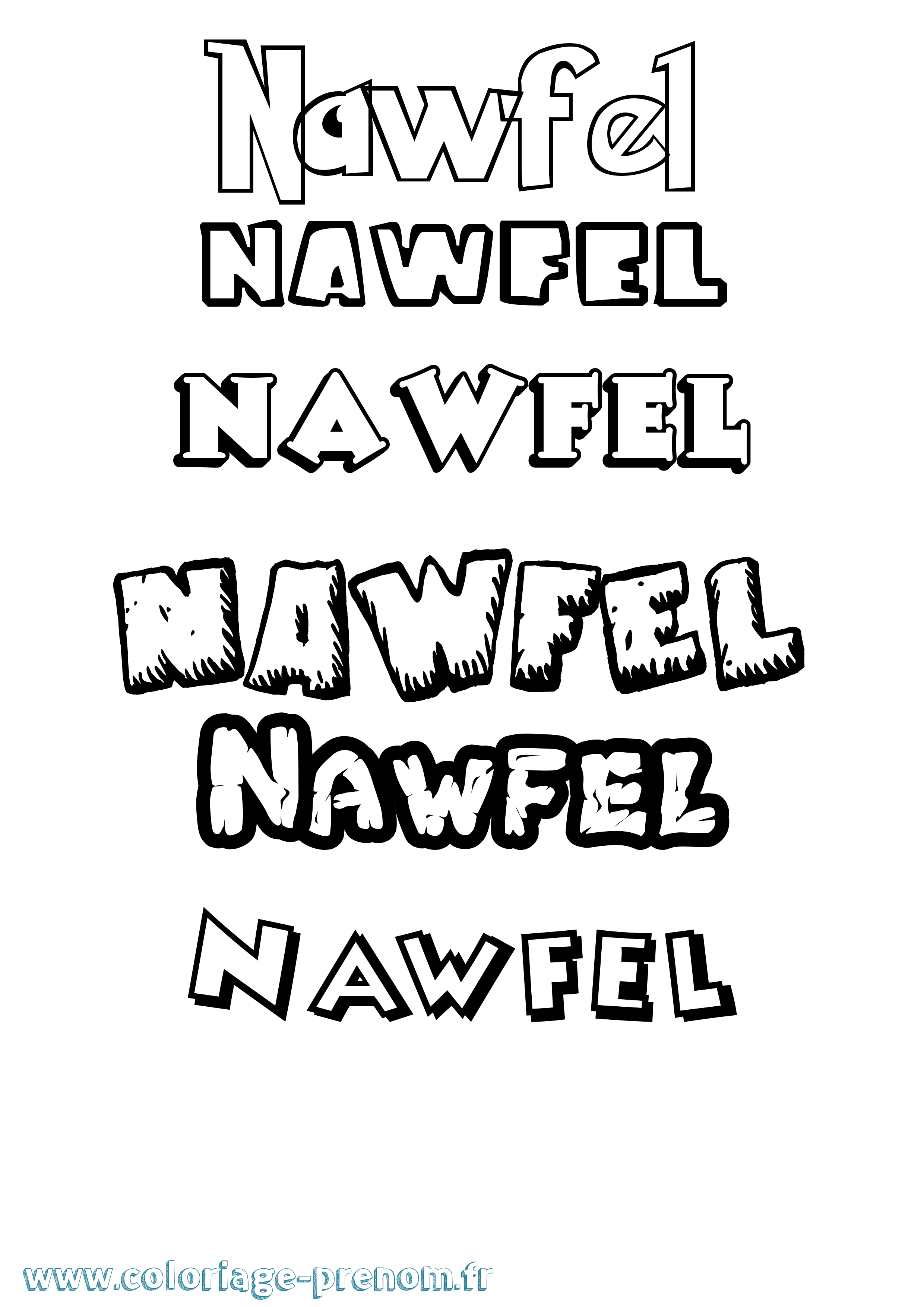 Coloriage prénom Nawfel