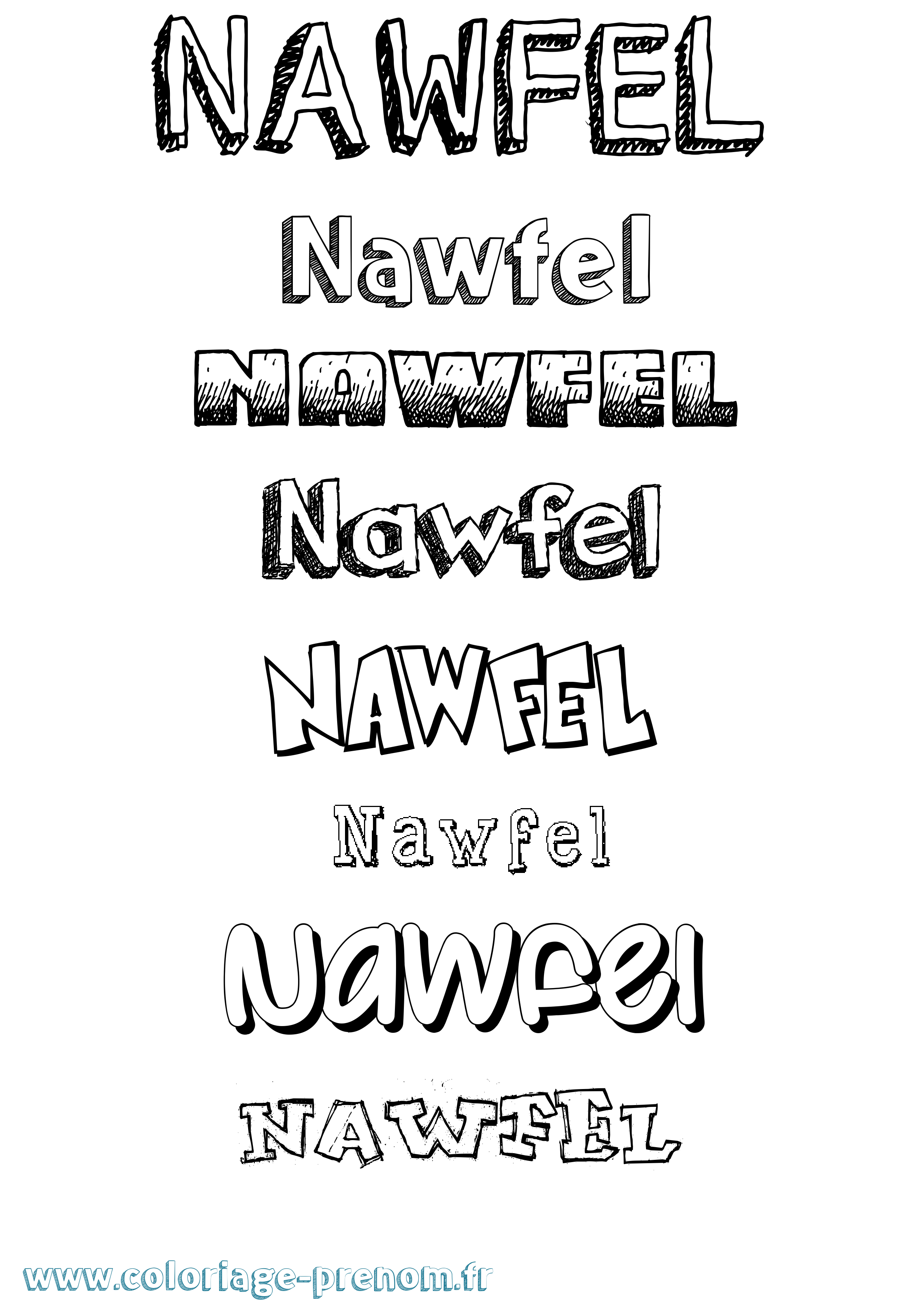 Coloriage Nawfel Coloriage prénom Nawfel
