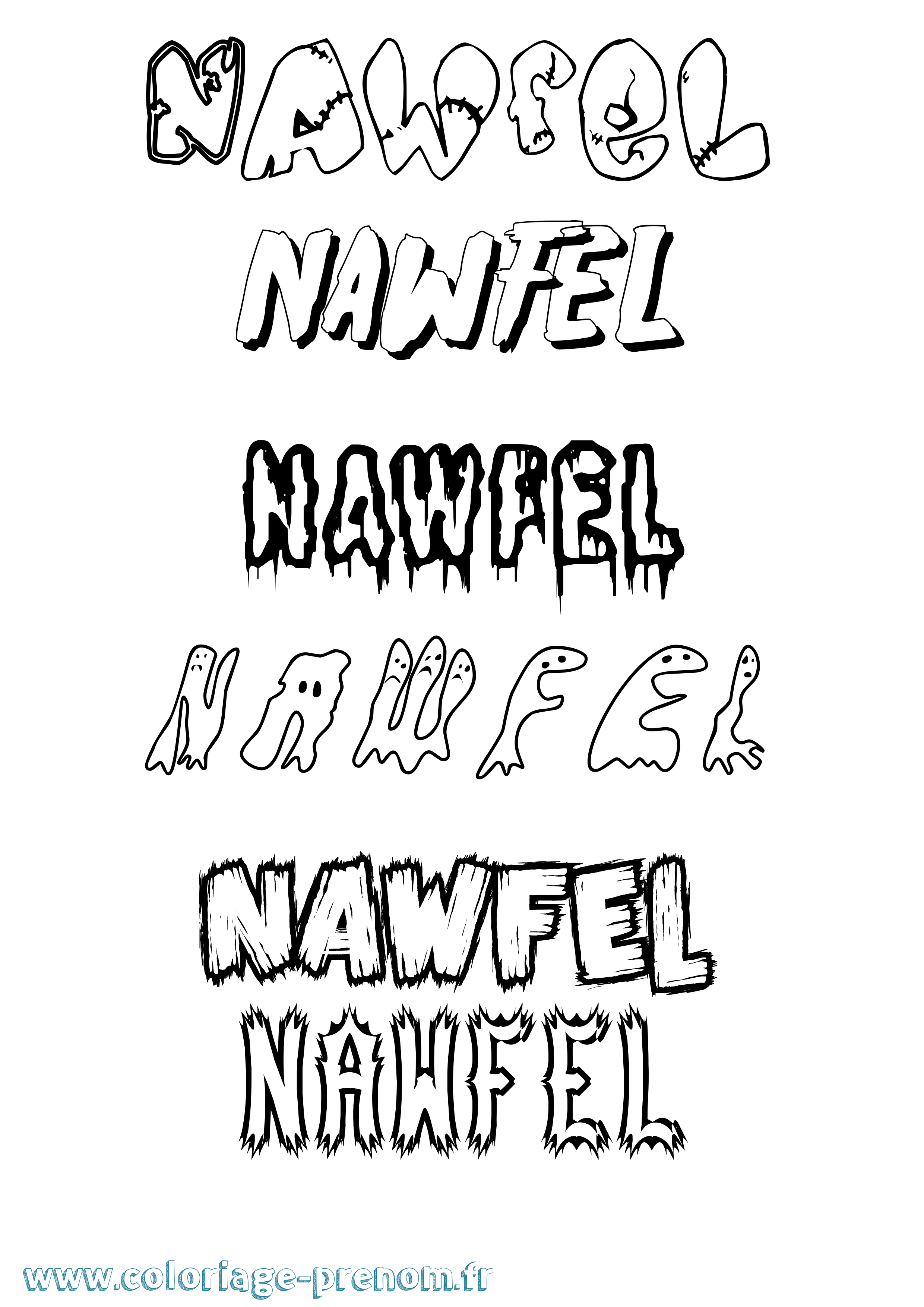 Coloriage Nawfel Coloriage prénom Nawfel