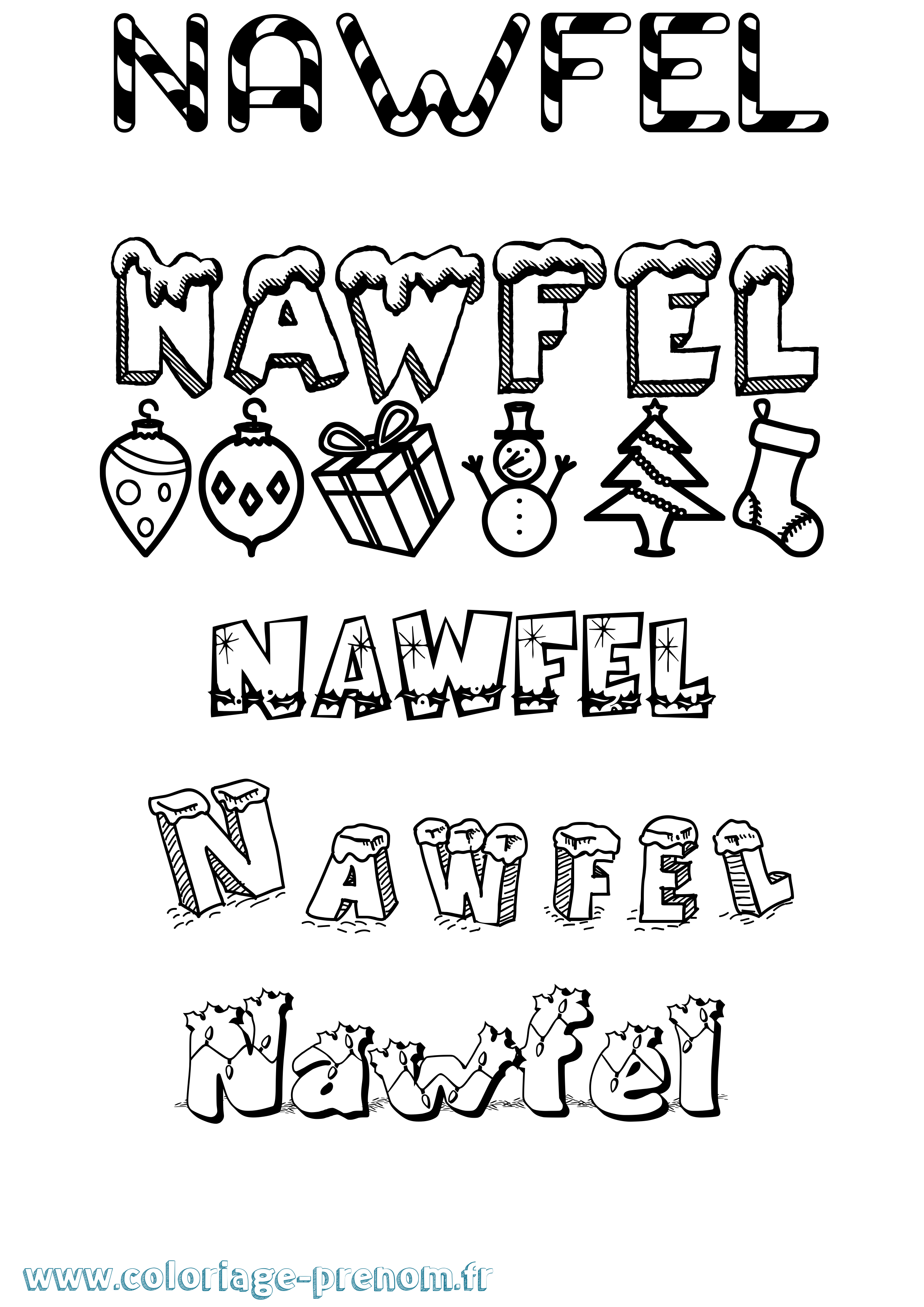 Coloriage Nawfel Coloriage prénom Nawfel