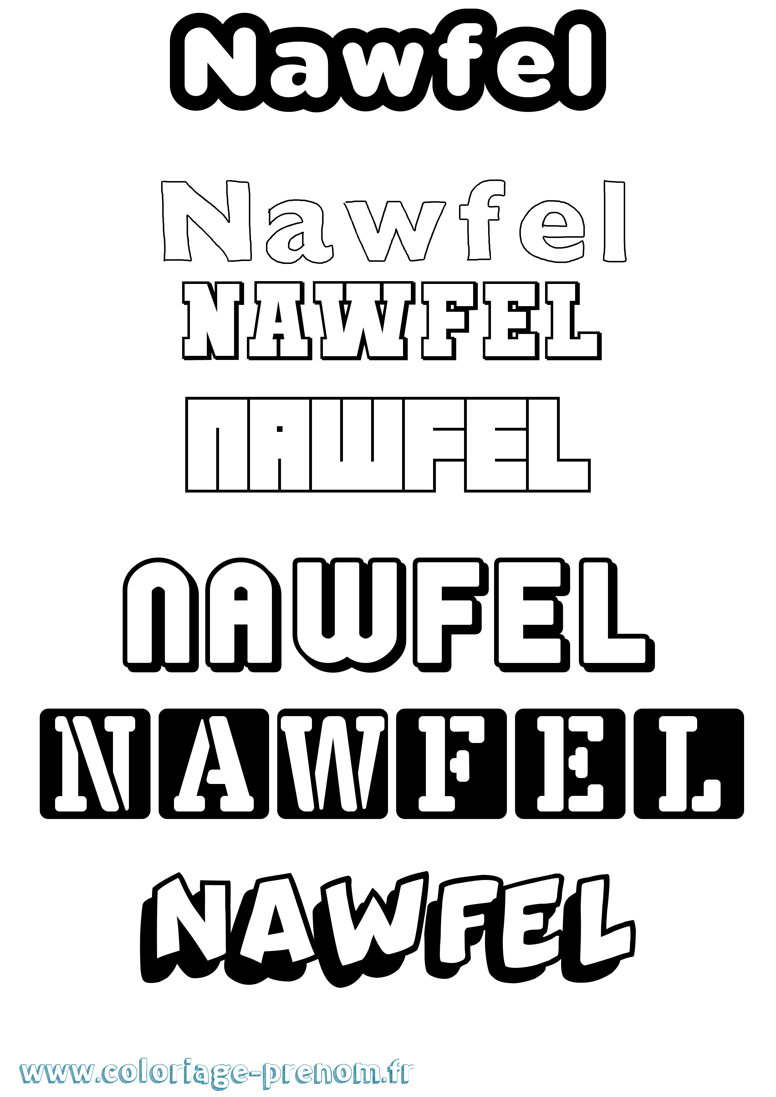 Coloriage Nawfel Coloriage prénom Nawfel