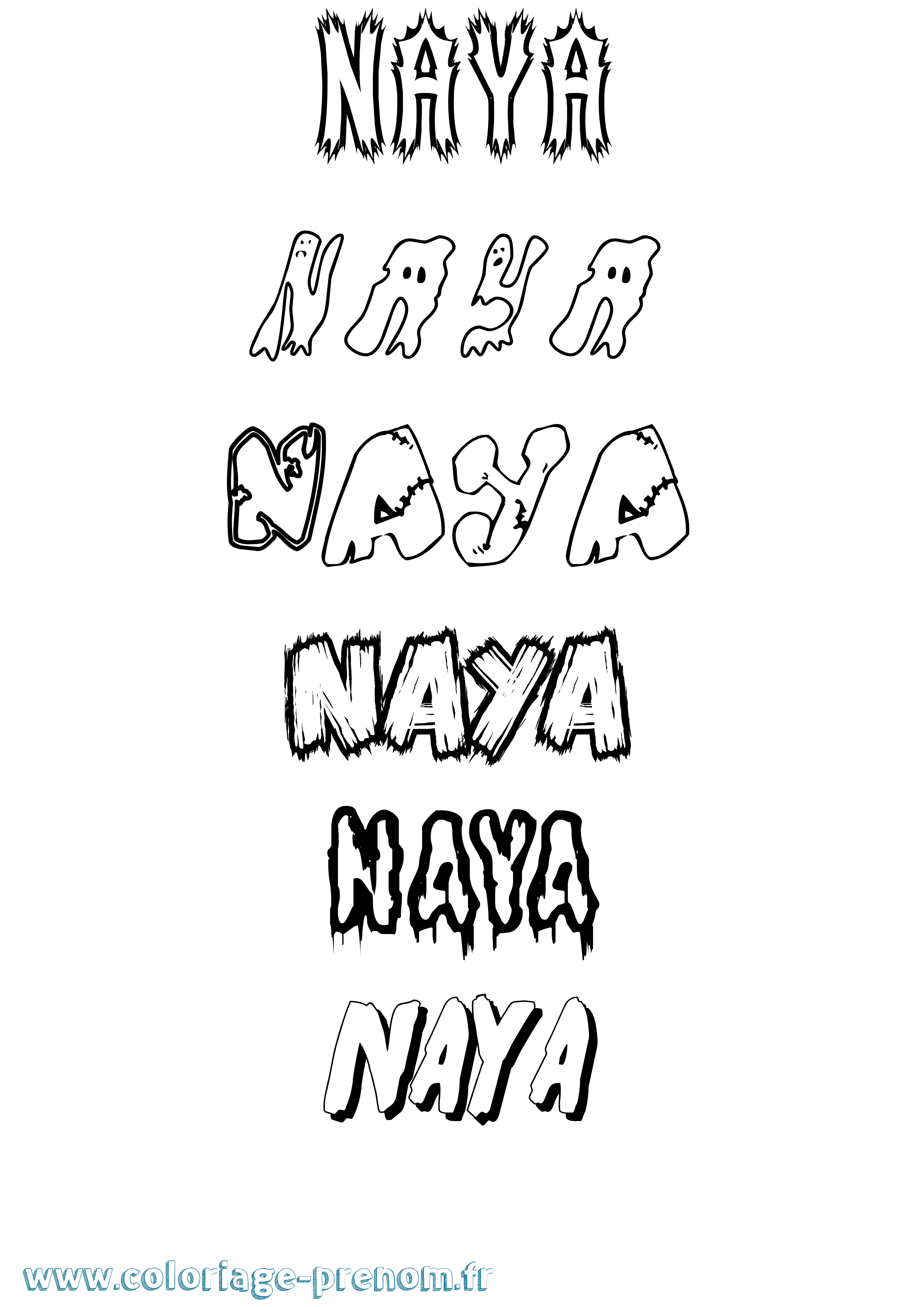 Coloriage Naya Coloriage prénom Naya