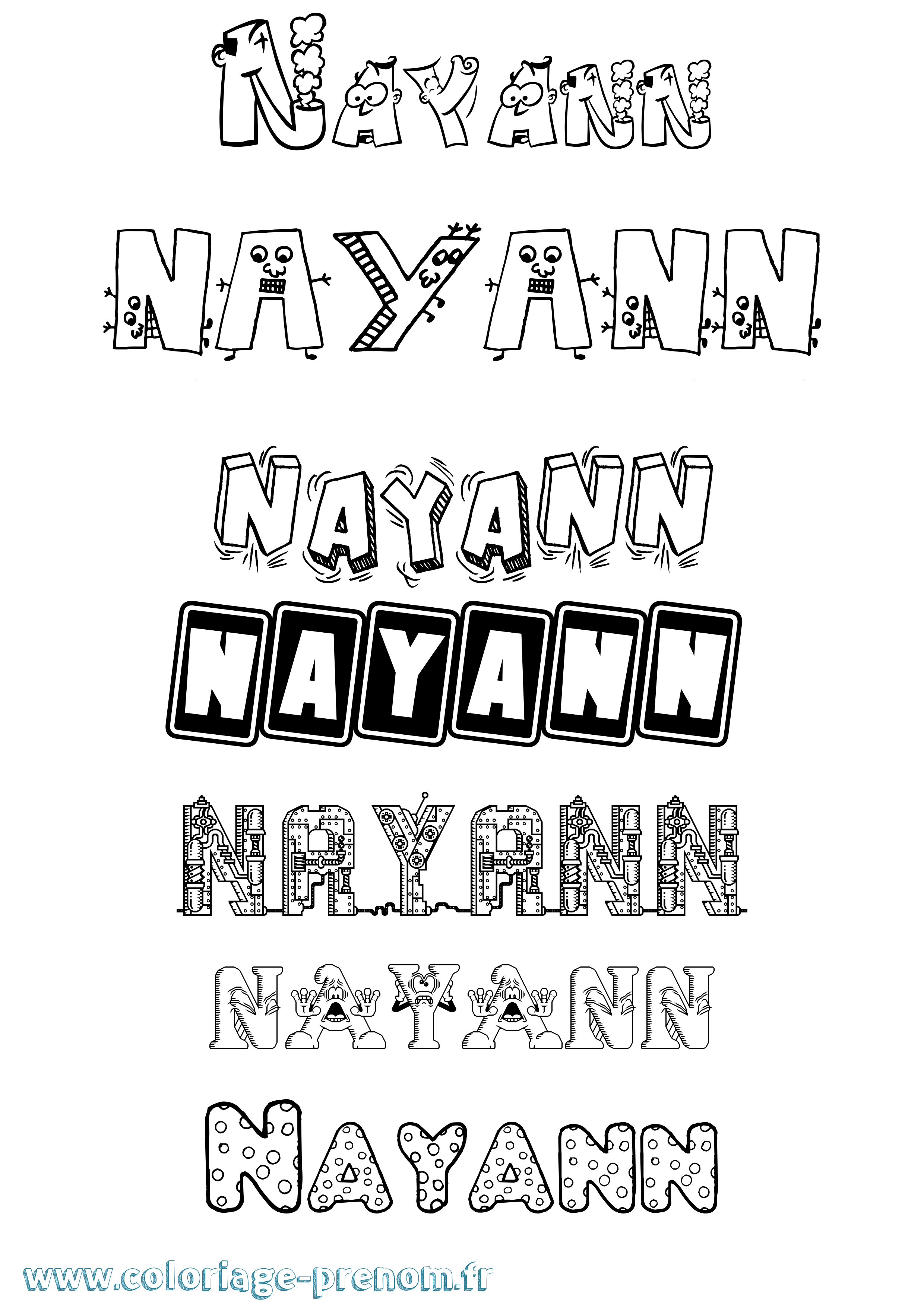 Coloriage Nayann Fun Coloriage prénom Nayann Fun