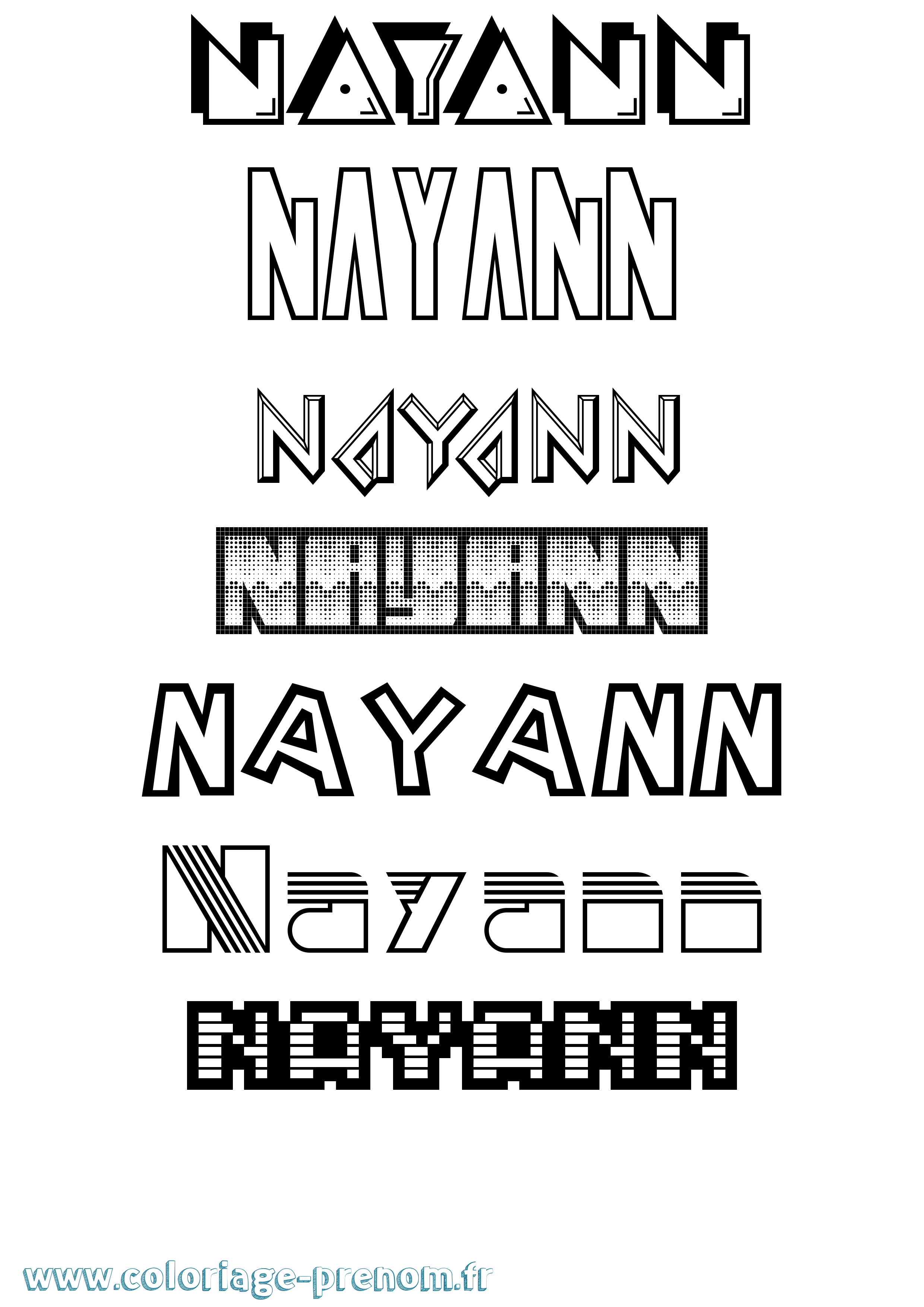 Coloriage Nayann Jeux Vidéos Coloriage prénom Nayann Jeux Vidéos