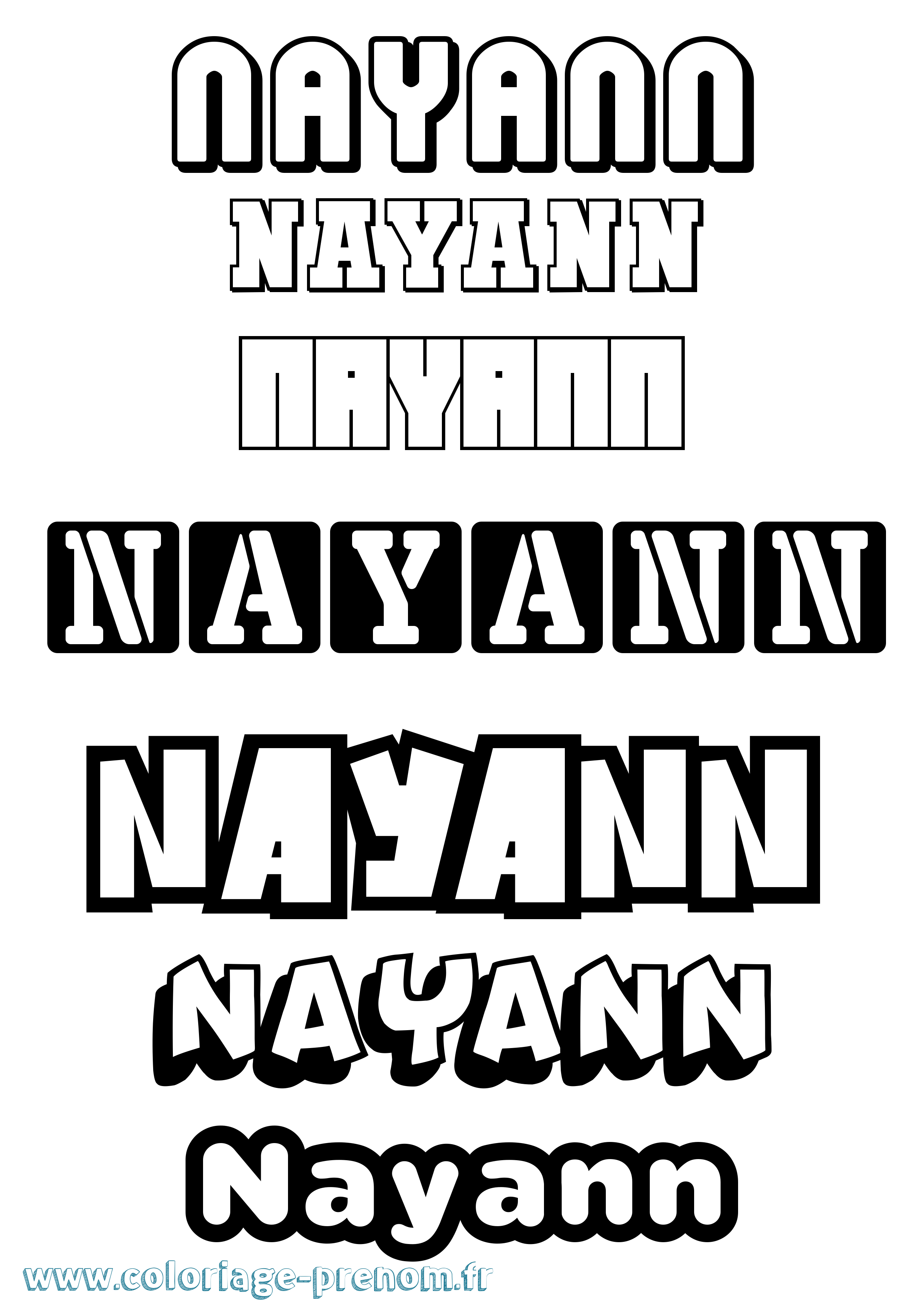 Coloriage Nayann Simple Coloriage prénom Nayann Simple