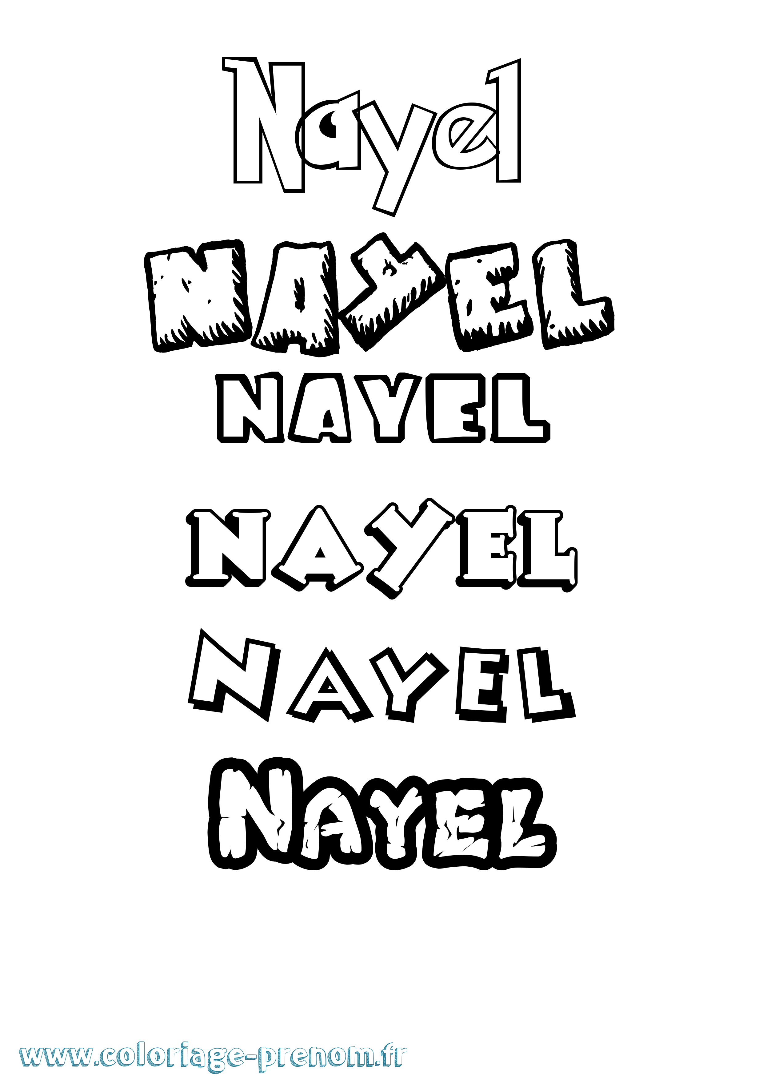 Coloriage prénom Nayel Dessin Animé