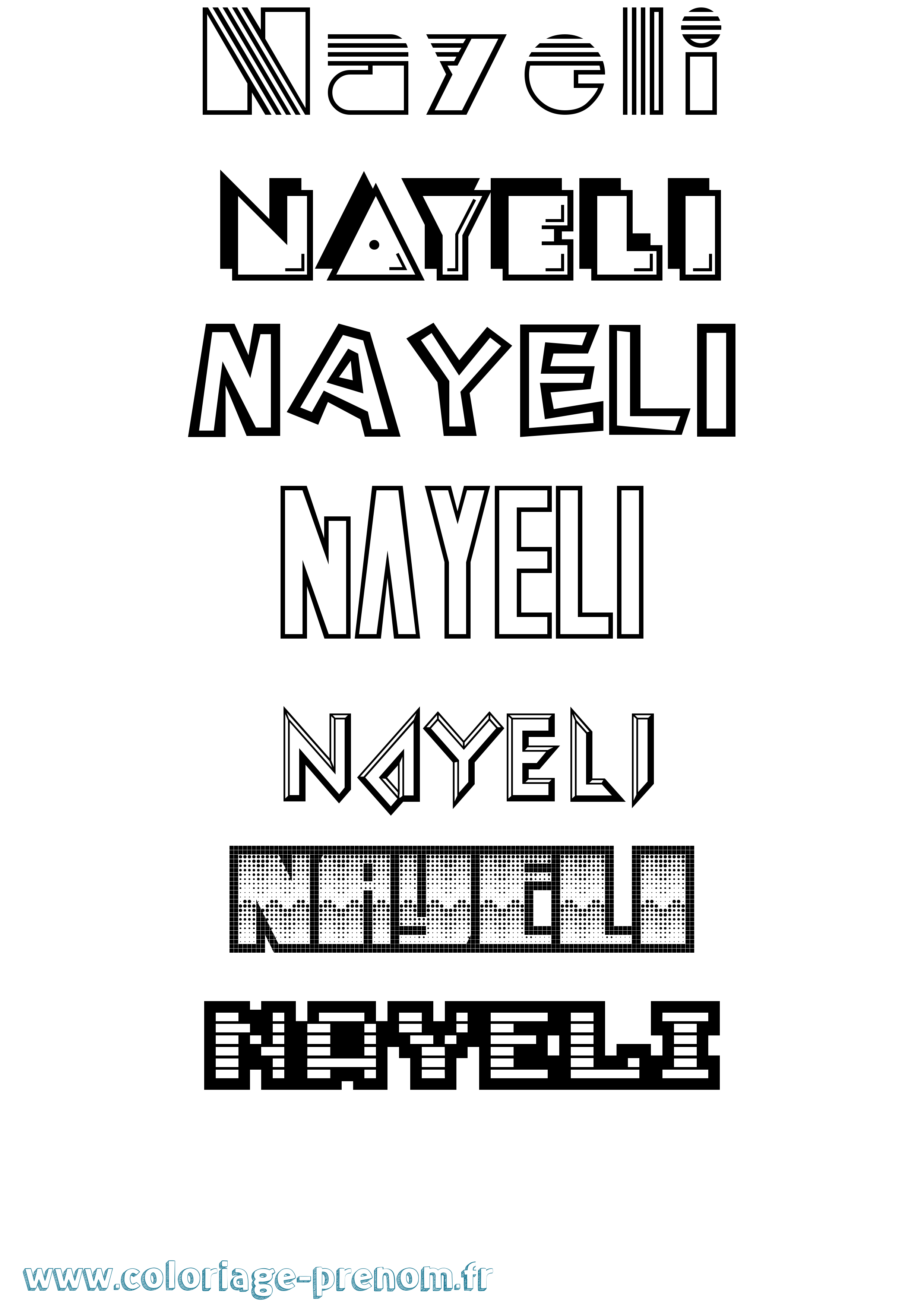 Coloriage prénom Nayeli Jeux Vidéos