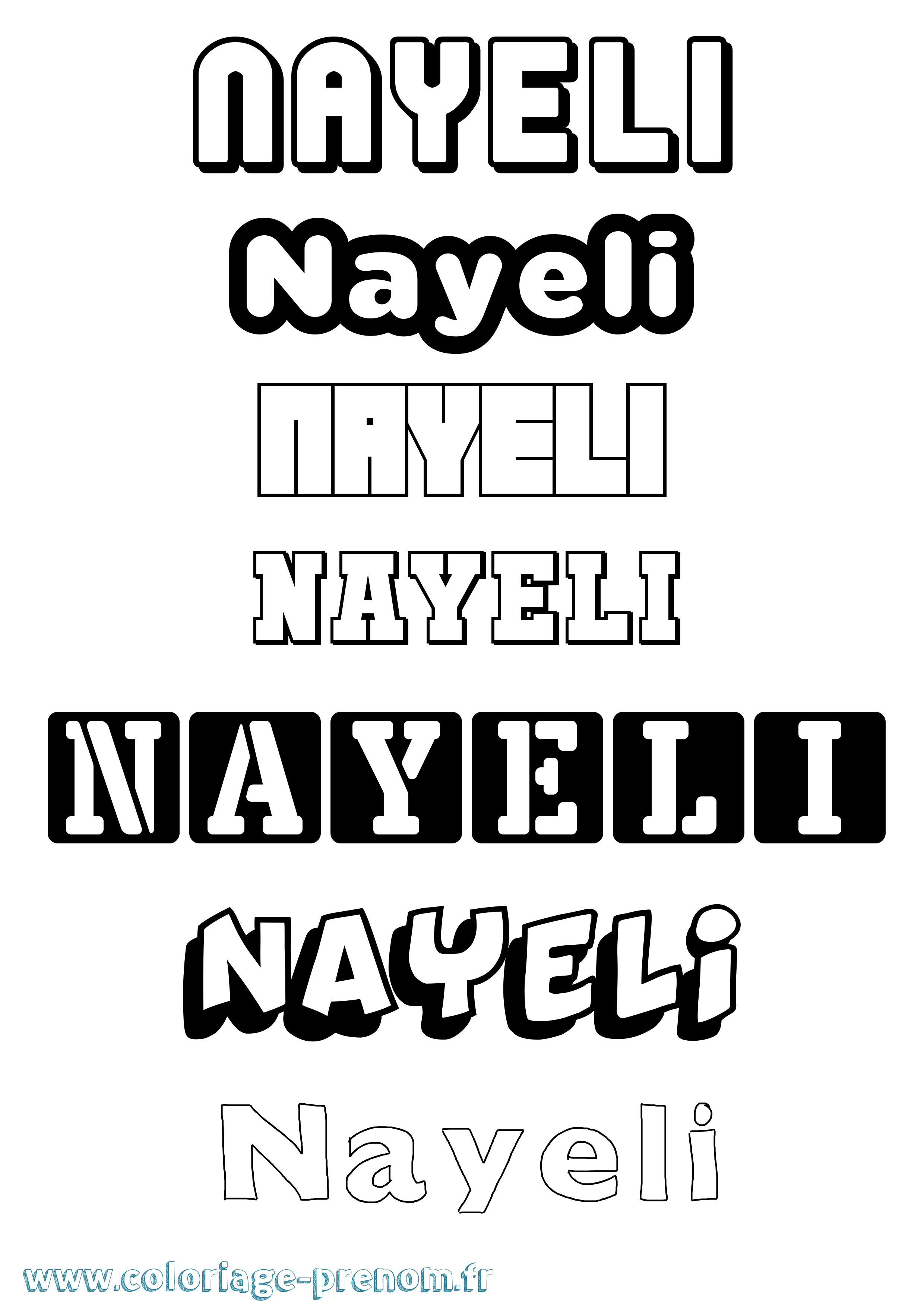 Coloriage prénom Nayeli Simple