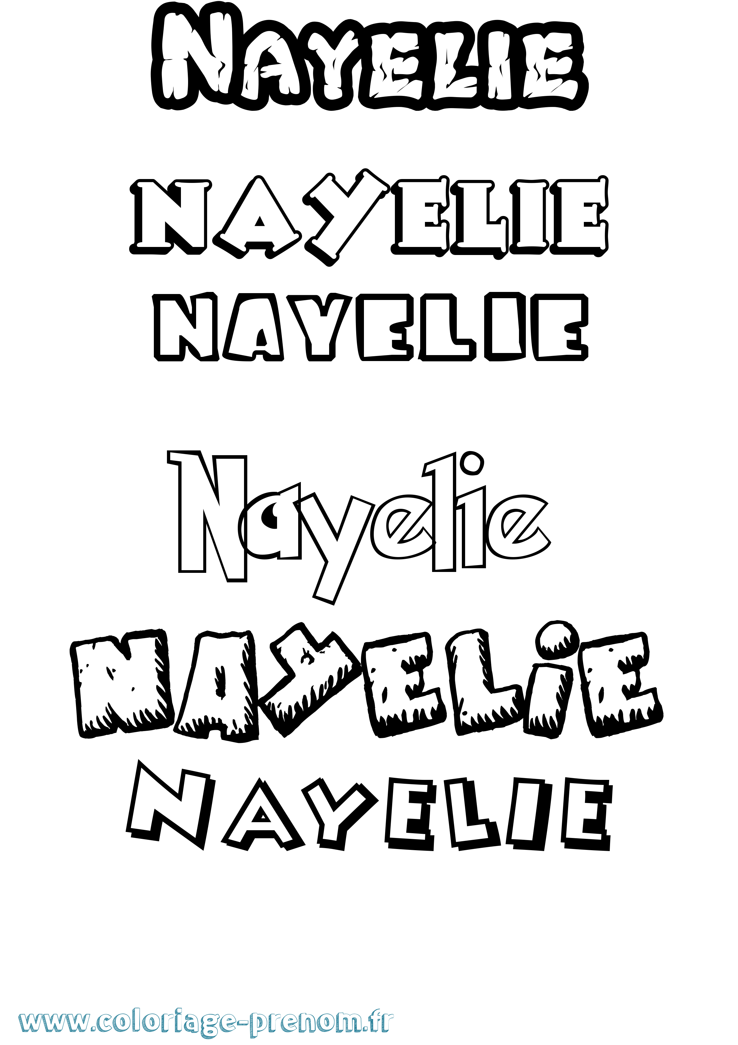 Coloriage prénom Nayelie Dessin Animé
