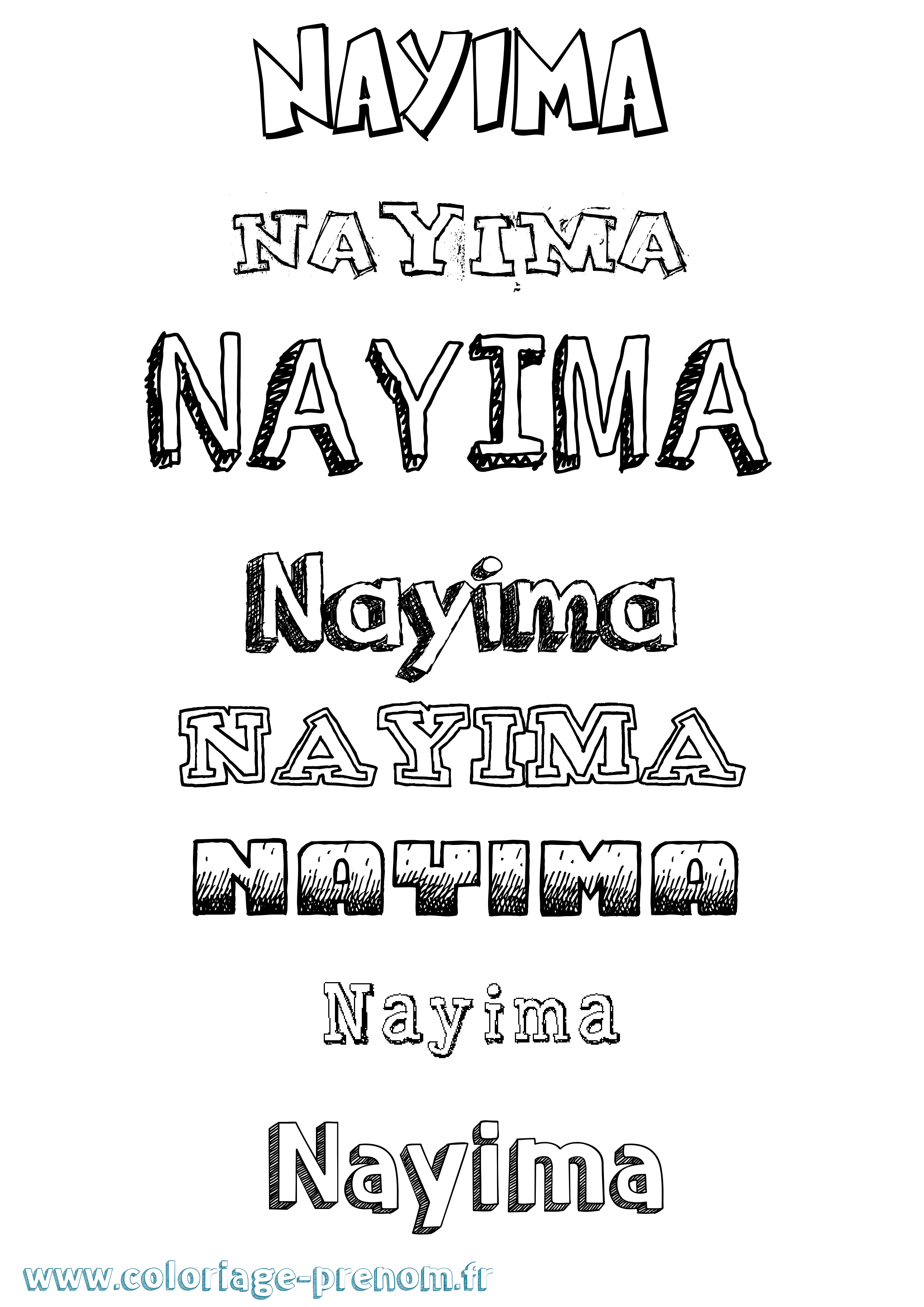 Coloriage Nayima Dessiné Coloriage prénom Nayima Dessiné