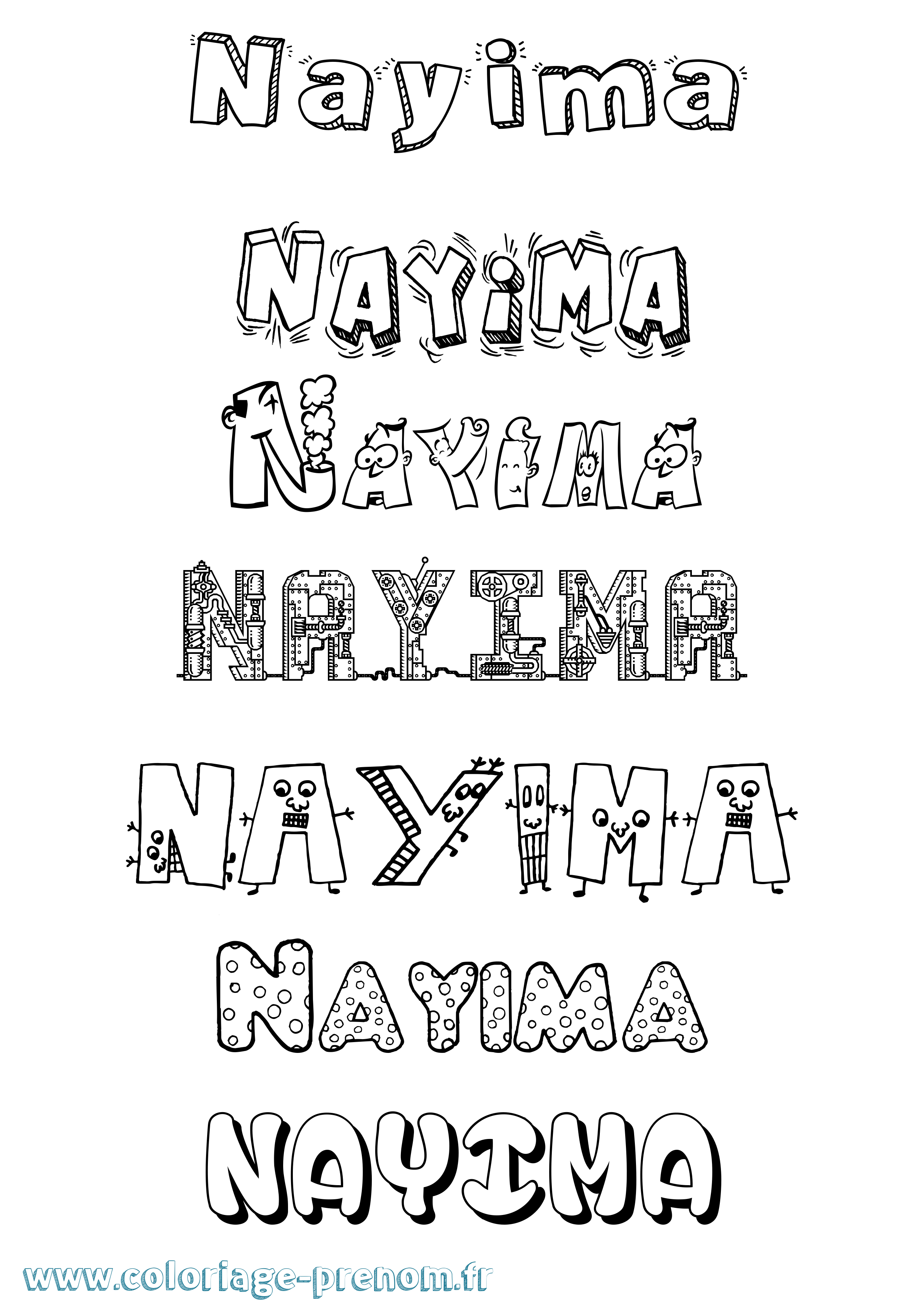 Coloriage Nayima Fun Coloriage prénom Nayima Fun