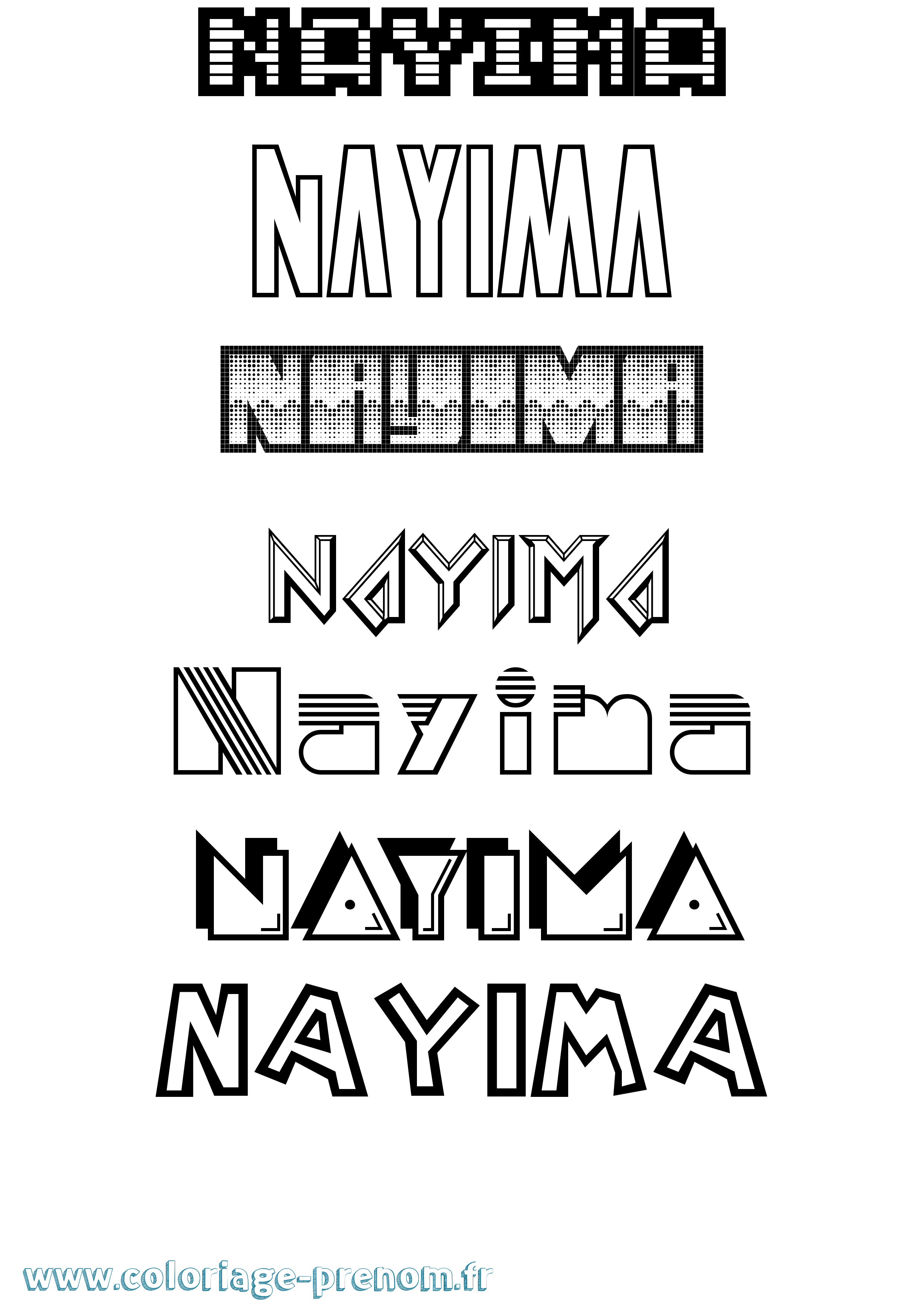 Coloriage Nayima Jeux Vidéos Coloriage prénom Nayima Jeux Vidéos