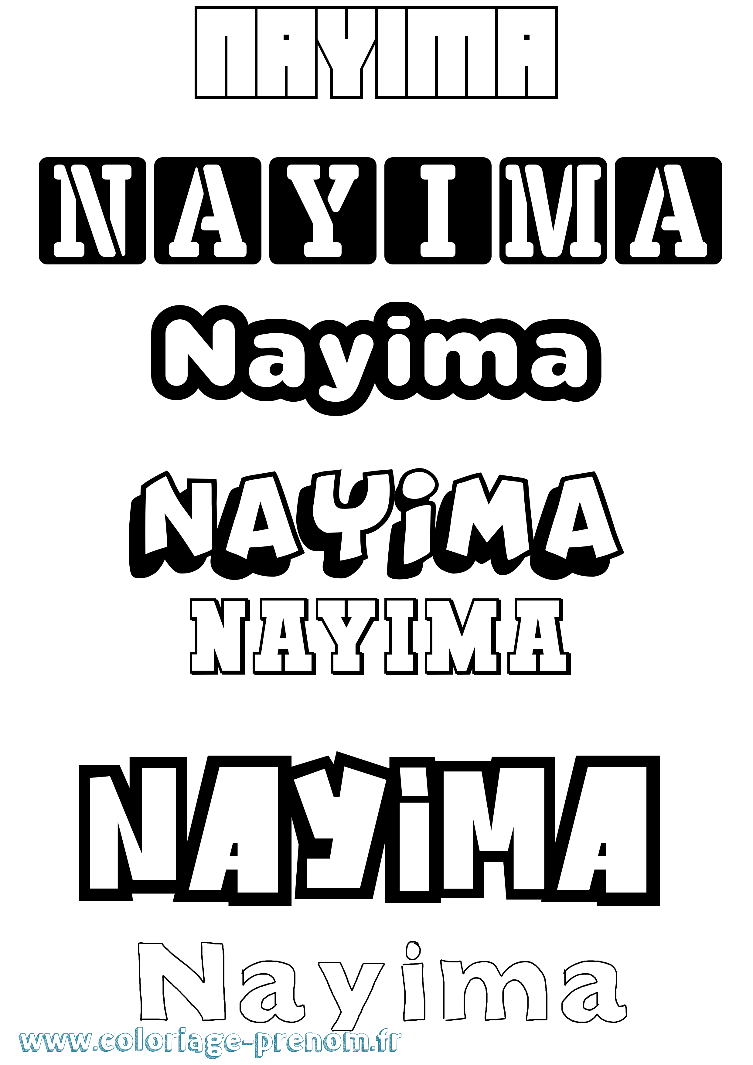 Coloriage Nayima Simple Coloriage prénom Nayima Simple